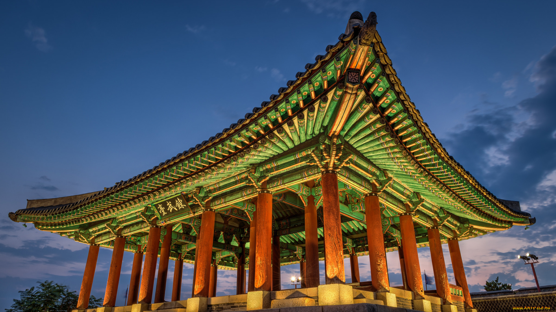 hwaseong, fortress, города, -, дворцы, , замки, , крепости, ночь, корея, крепость