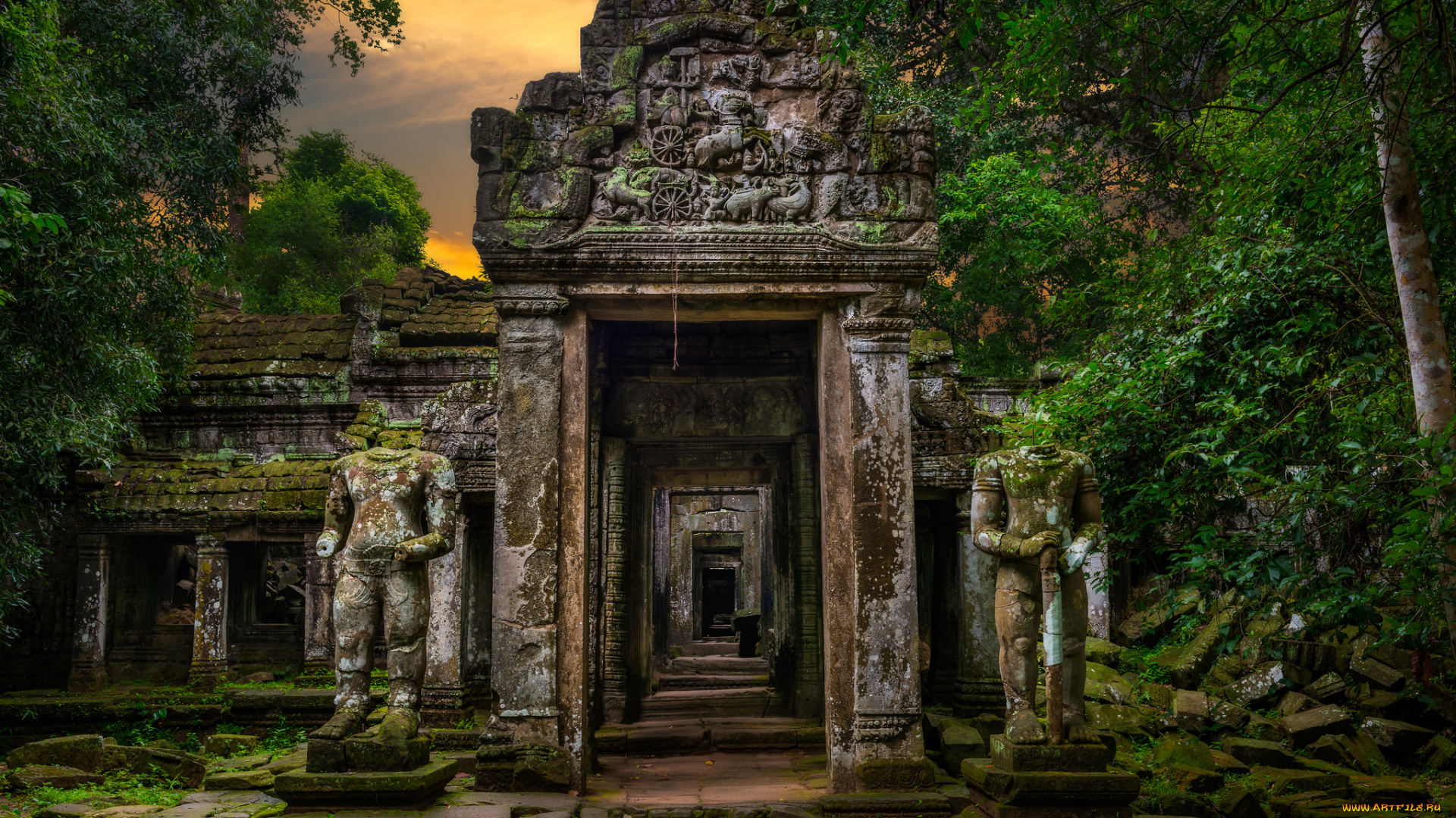 preah, khan, города, -, исторические, , архитектурные, памятники, святилище