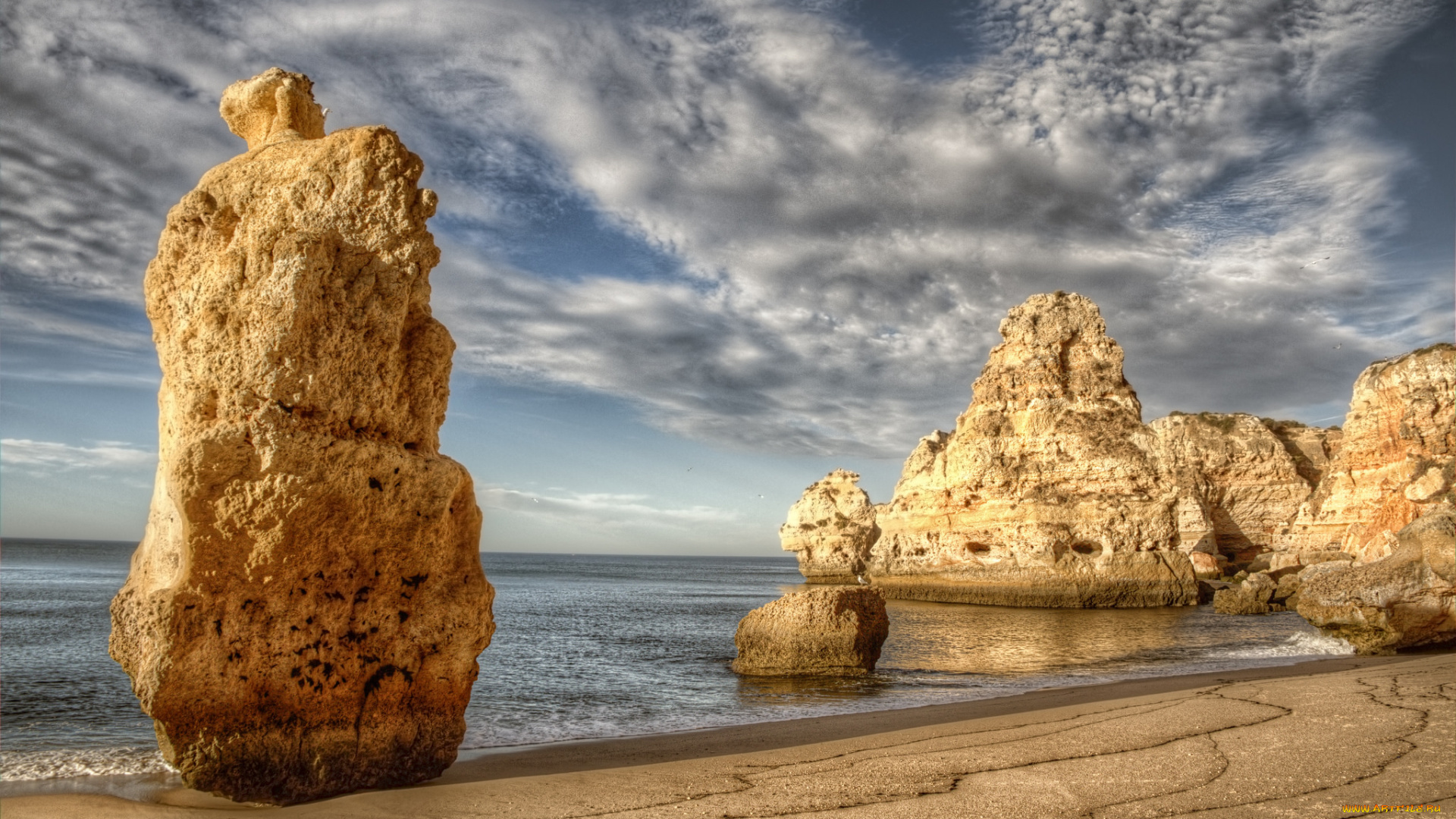 природа, побережье, скала, пляж, океан