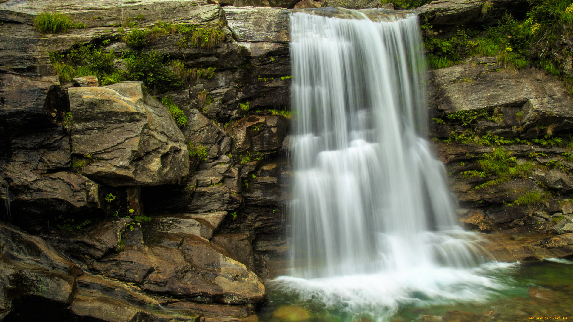 природа, водопады, лес, водопад, река