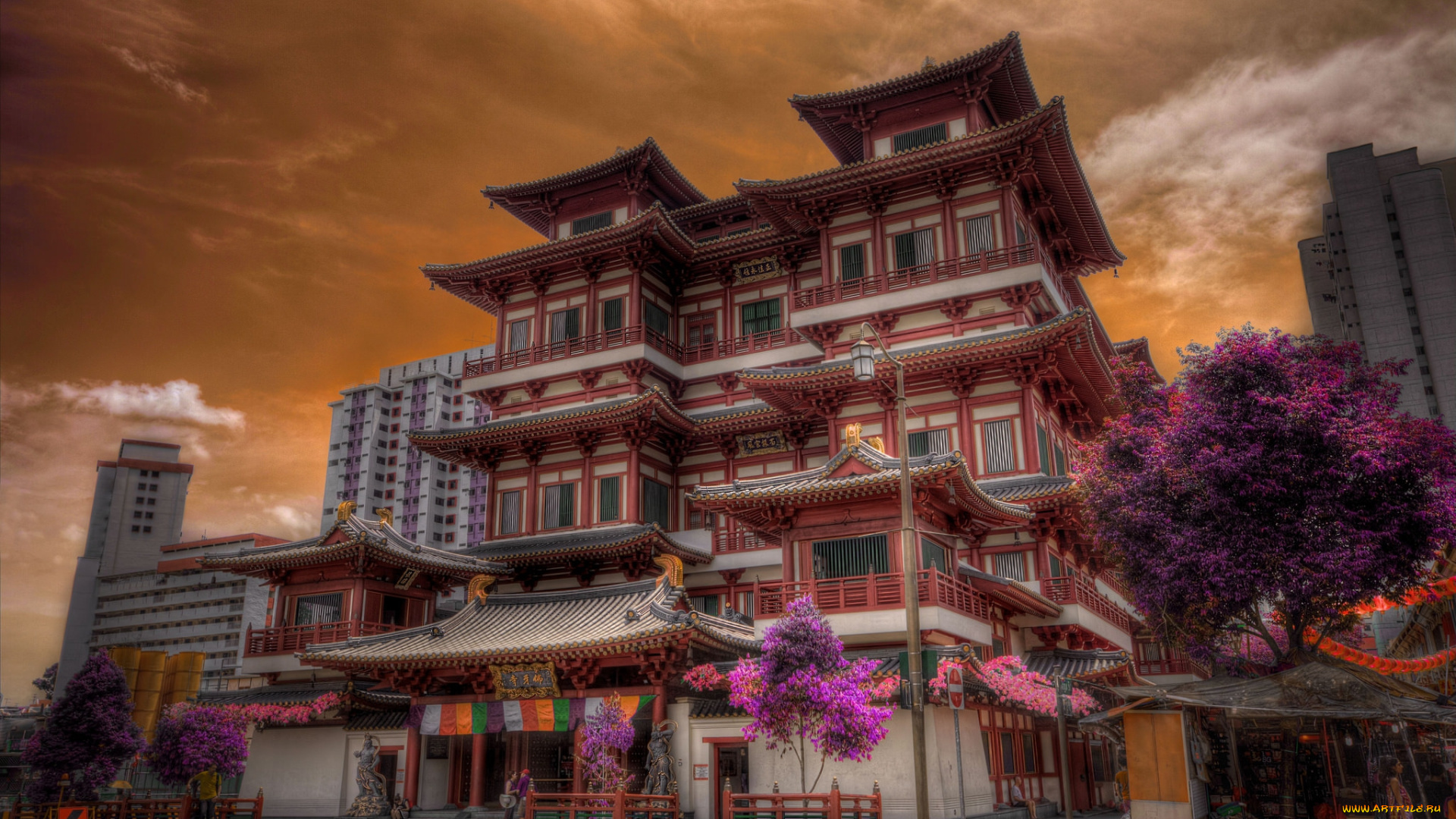 singapore-, buddha, tooth, relic, temple, and, museum, города, сингапур, , сингапур, город, здания, храм, музей