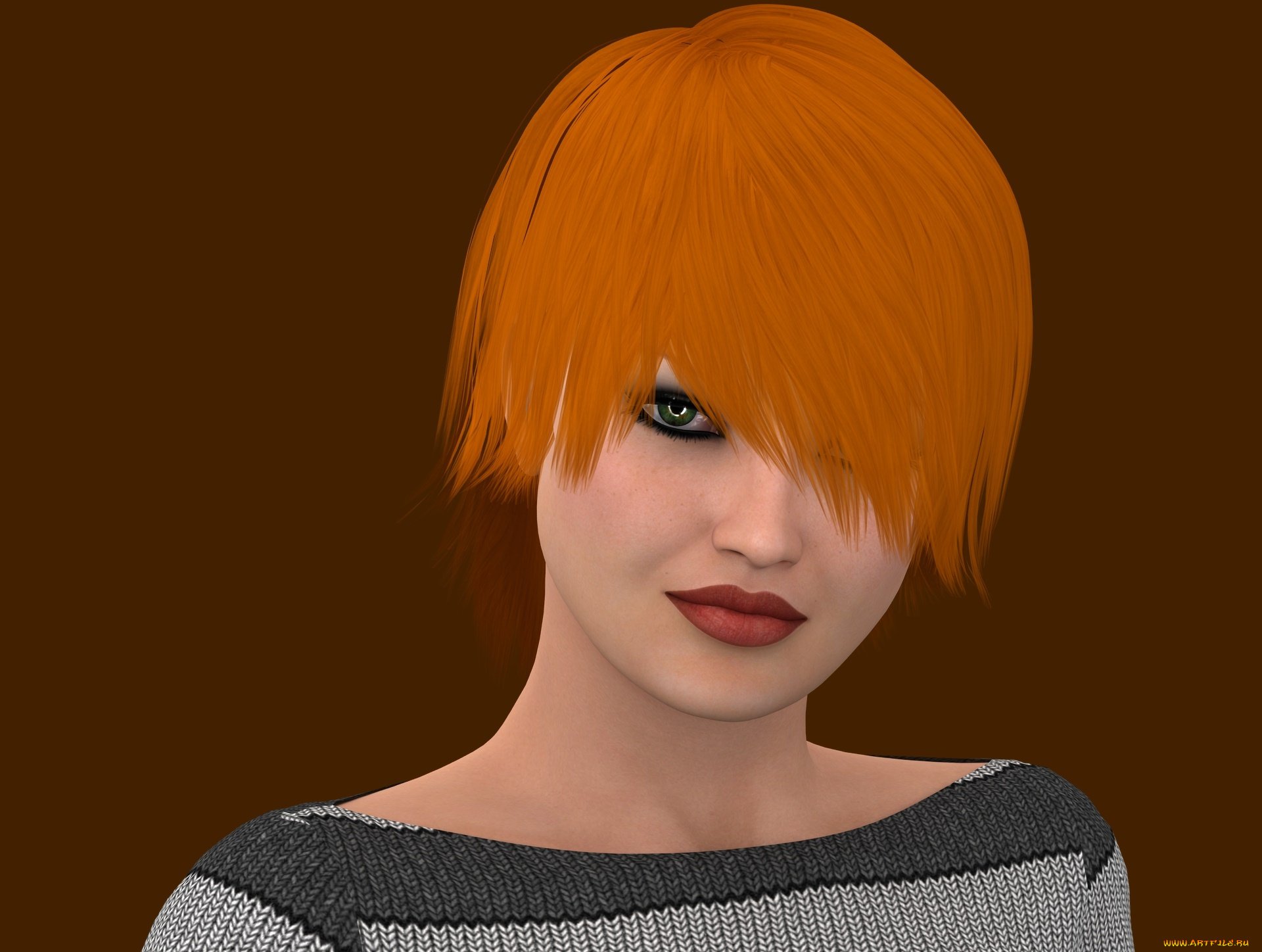 3д, графика, портрет, , portraits, девушка, взгляд, фон