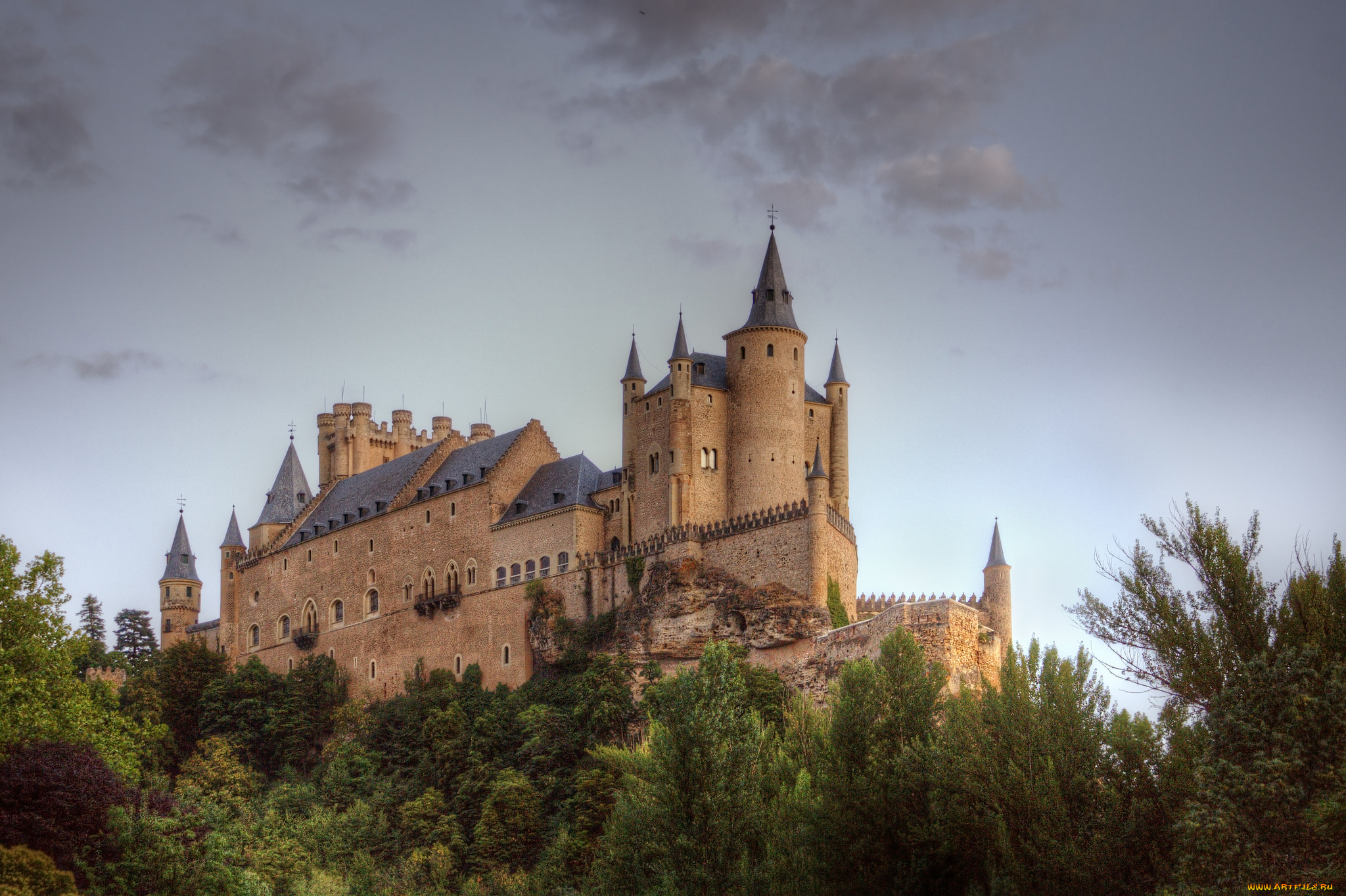 castilla, le&, 243, , spain, города, замки, испании, холм, замок, лес