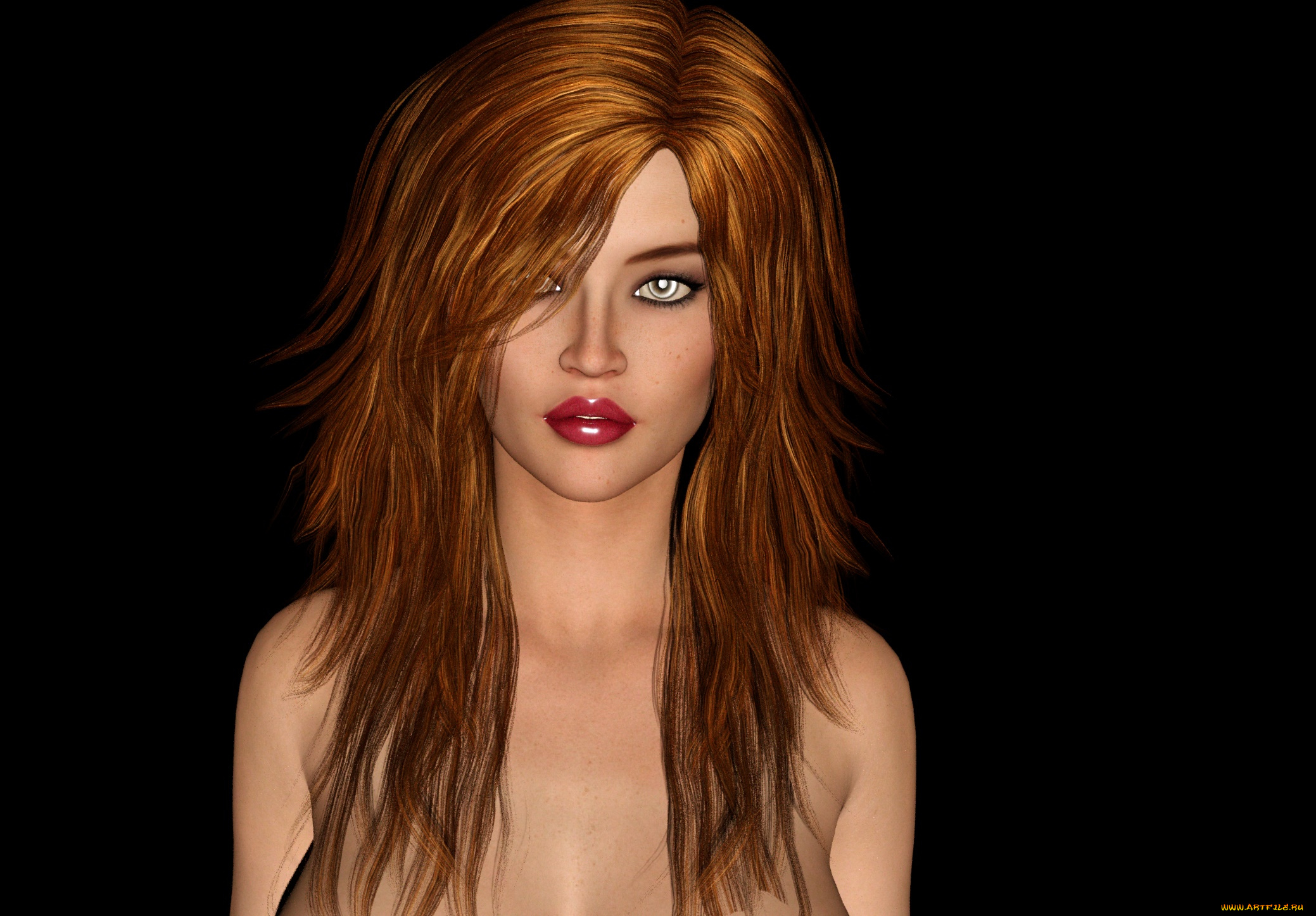 3д, графика, портрет, , portraits, фон, взгляд, девушка