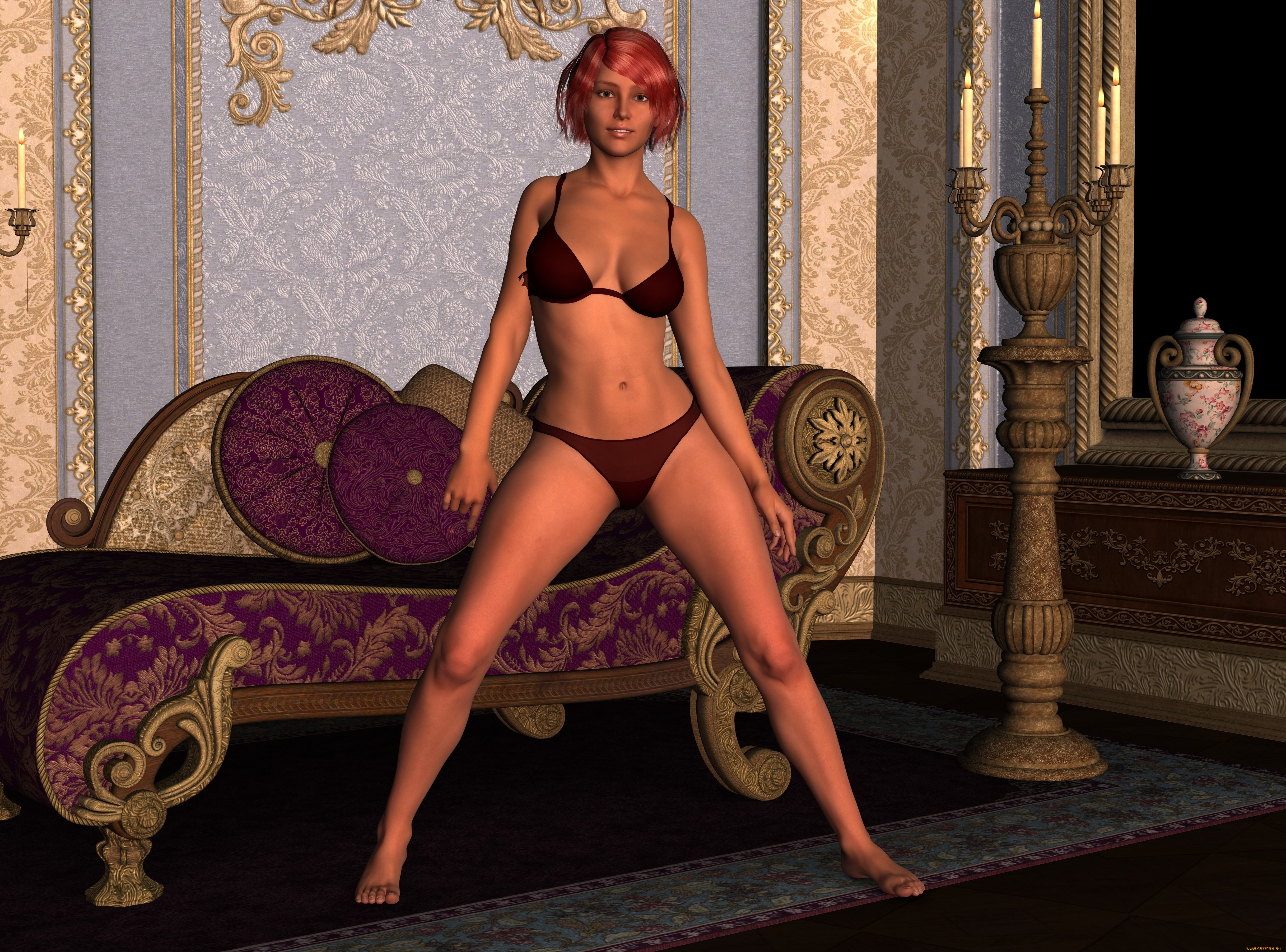 3д, графика, люди, , people, девушка, фон, интерьер, взгляд