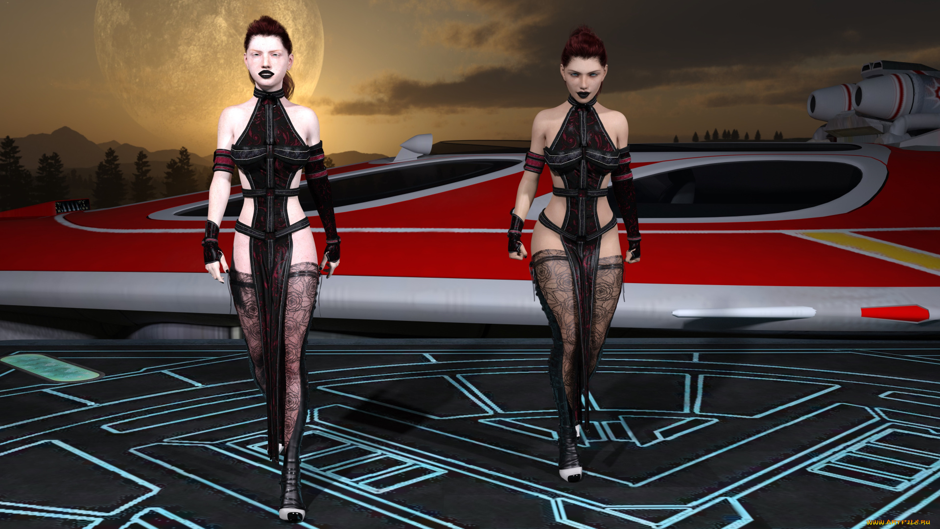 3д, графика, абстракция, , abstract, фон, взгляд, девушки