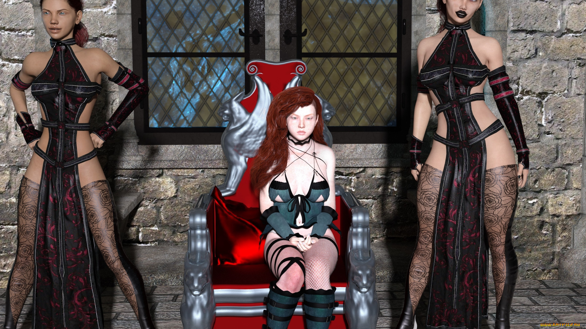 3д, графика, люди, , people, девушки, взгляд, фон