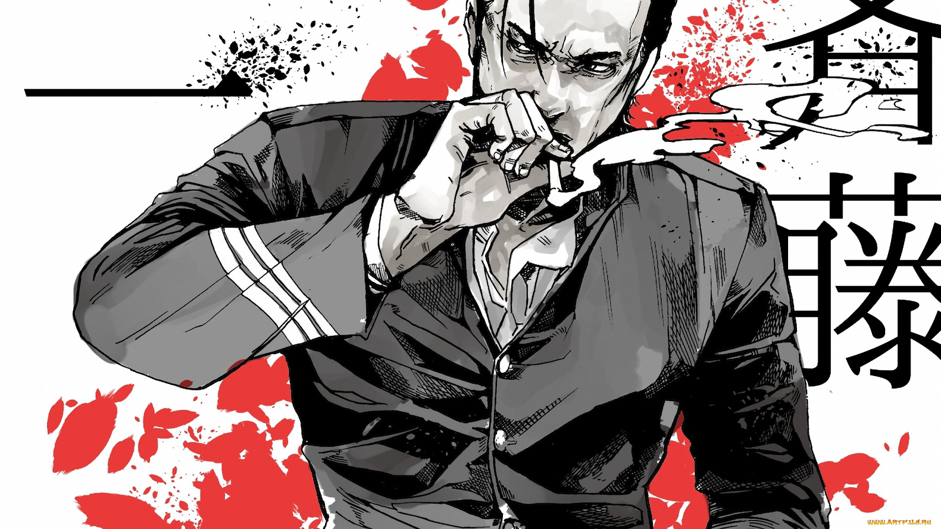 аниме, rurouni, kenshin, воин, сигарета, самурай, hajime, saito