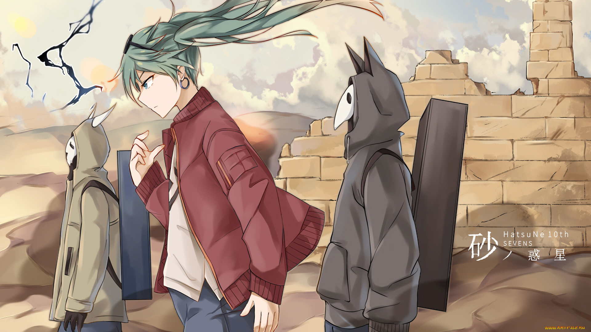 аниме, vocaloid, девушка