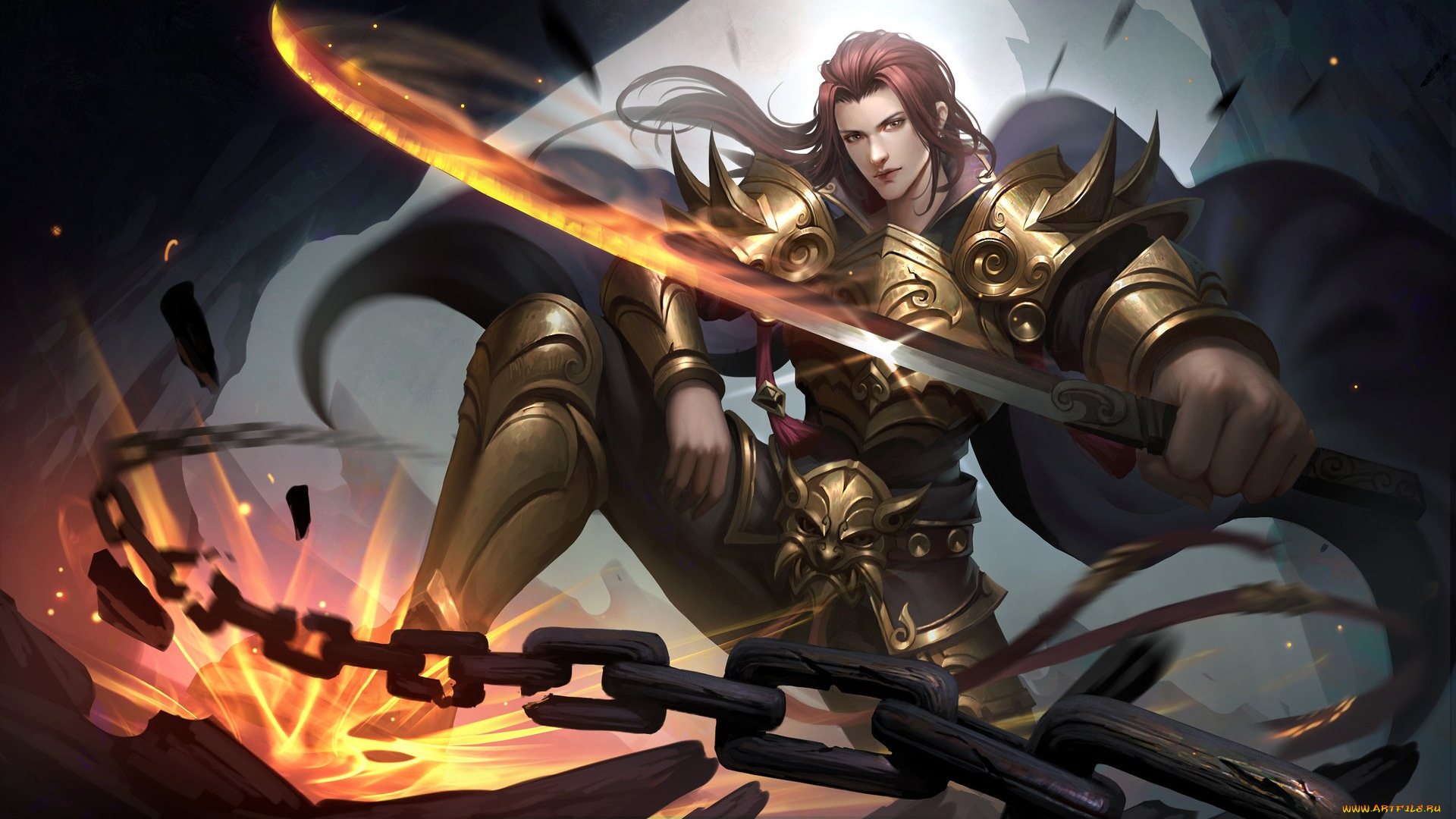 фэнтези, люди, парень, арт, воин, оружие