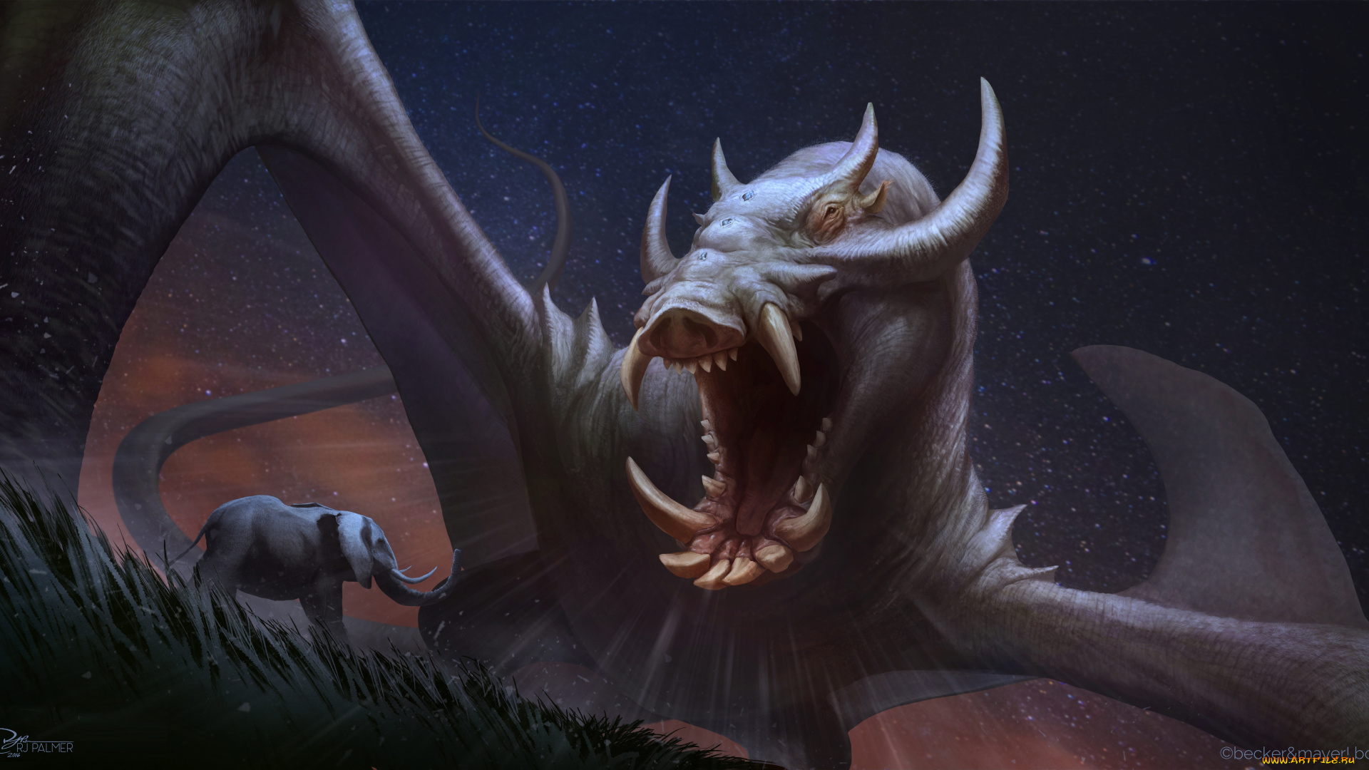 фэнтези, существа, фон, взгляд, существо