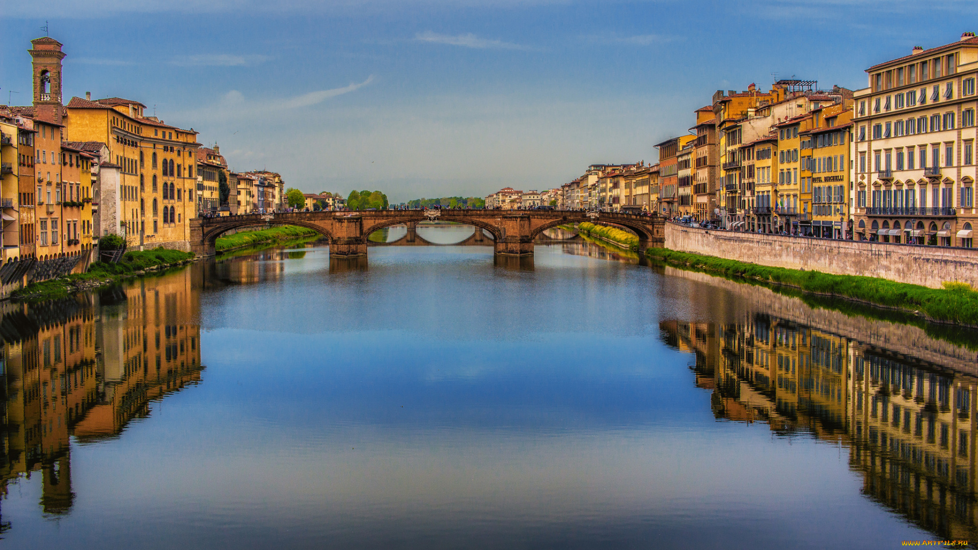 florence, города, флоренция, , италия, река, мост