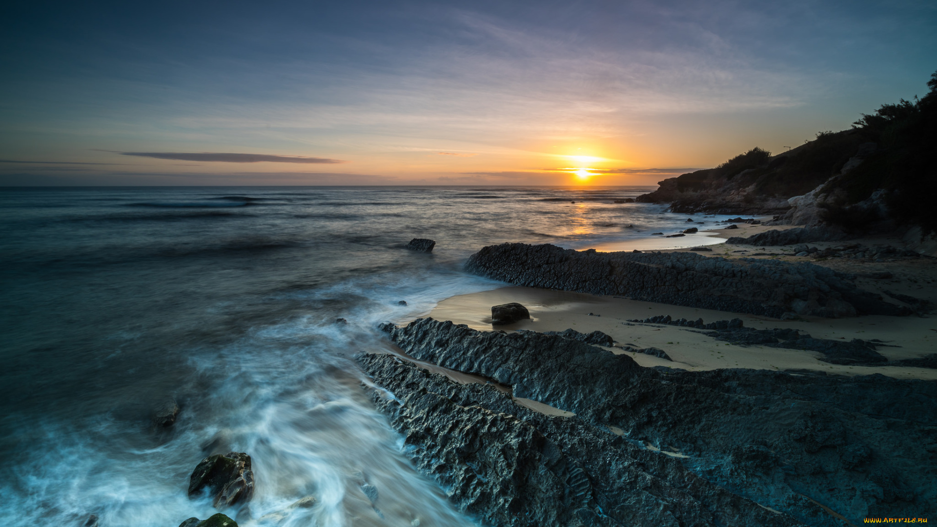 природа, побережье, простор