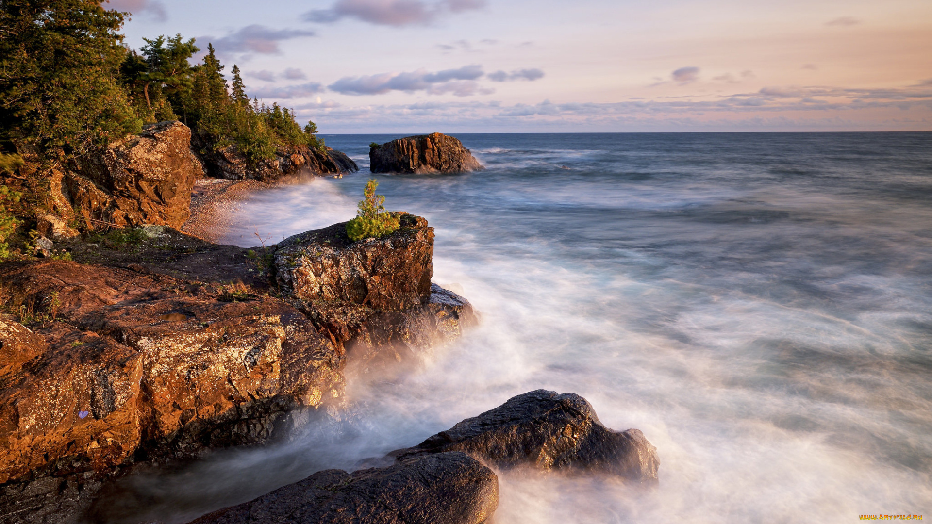 природа, побережье, простор