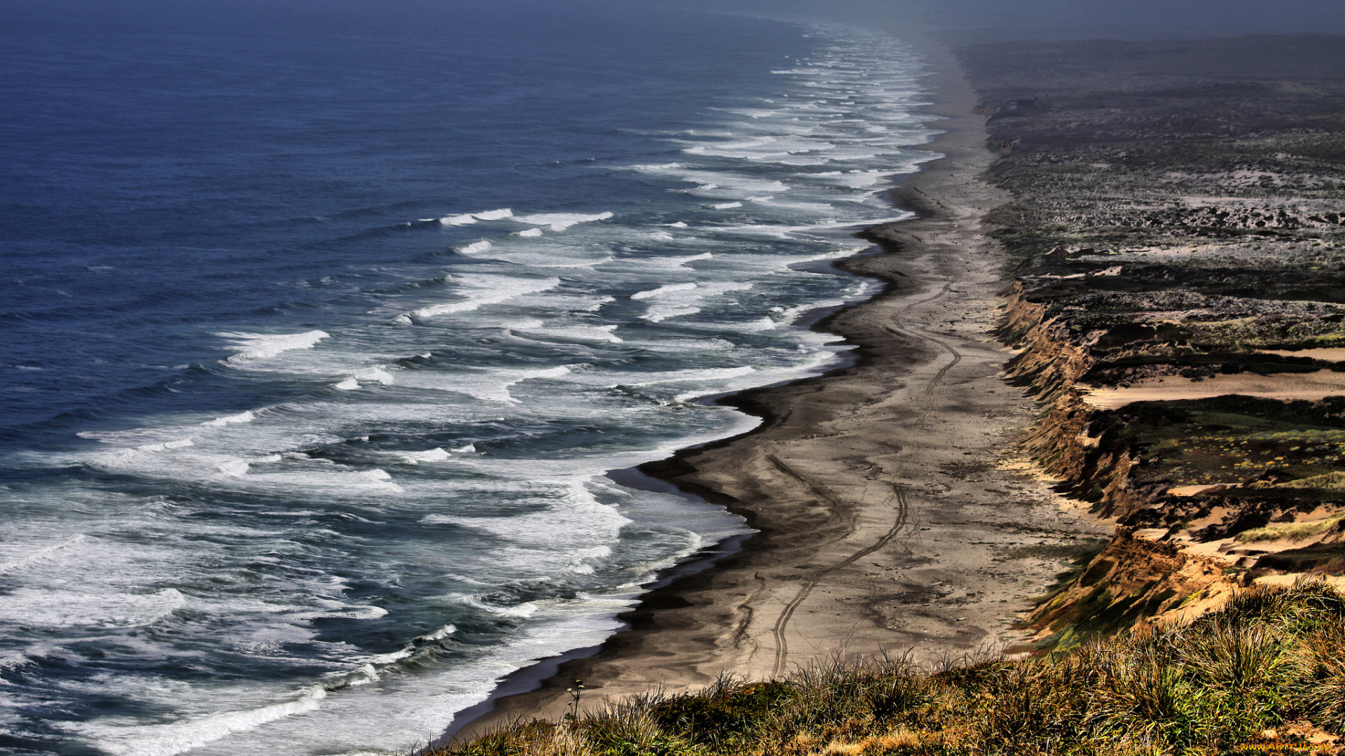 природа, побережье, простор