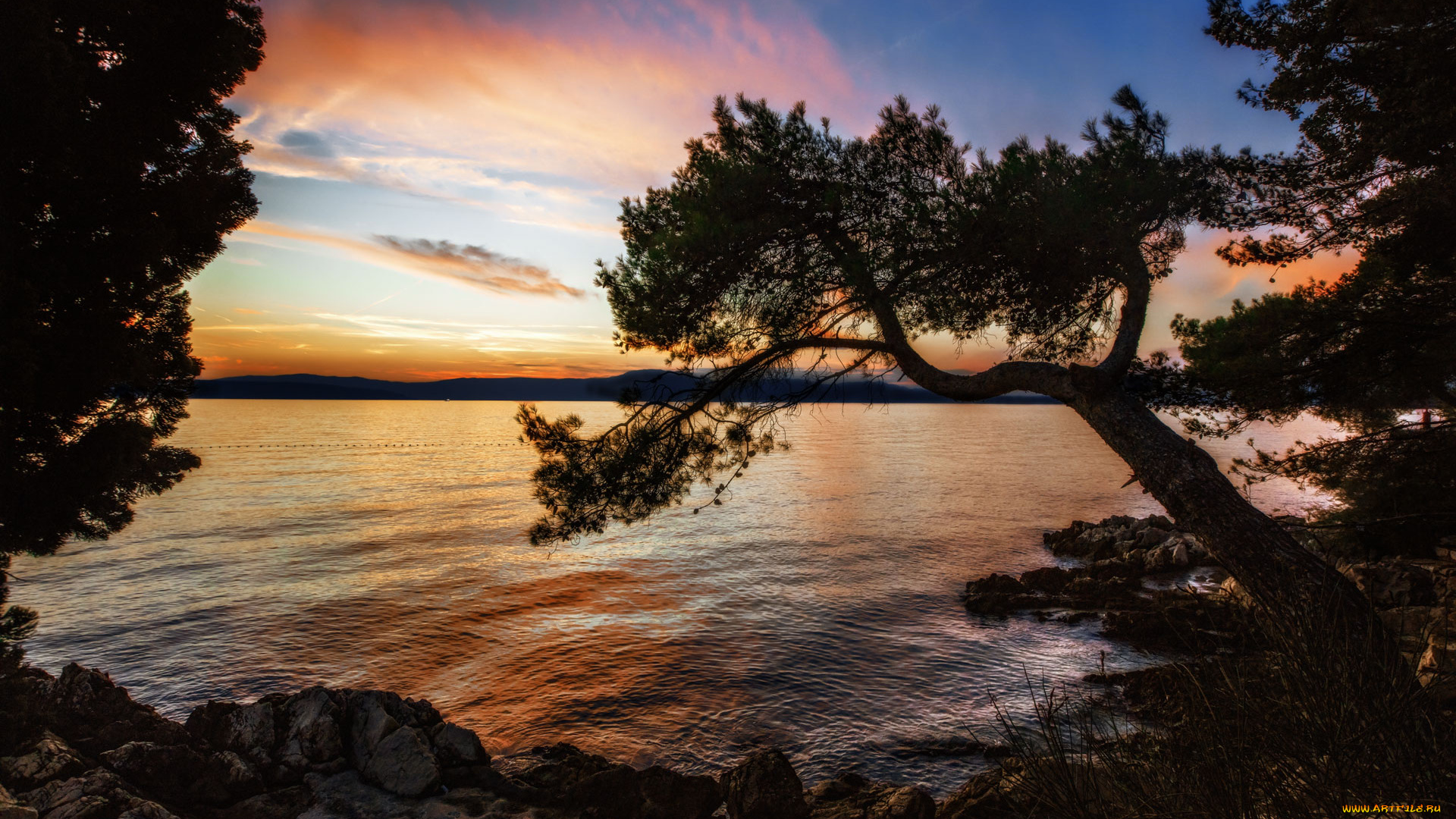 природа, побережье, простор