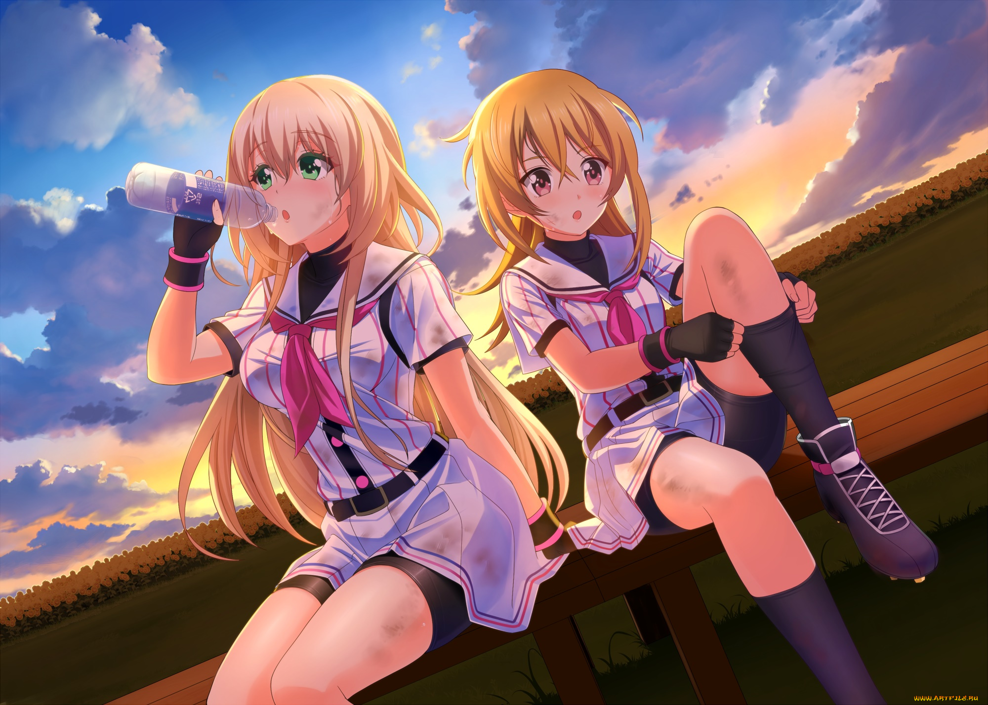 аниме, unknown, , другое, взгляд, фон, девушки