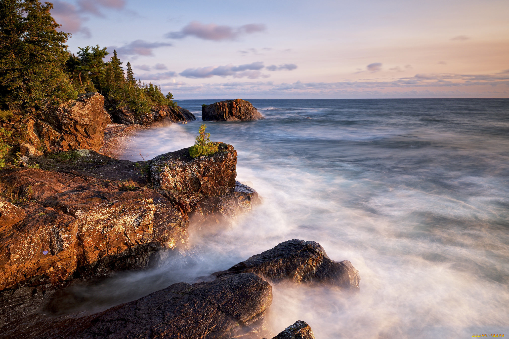 природа, побережье, простор