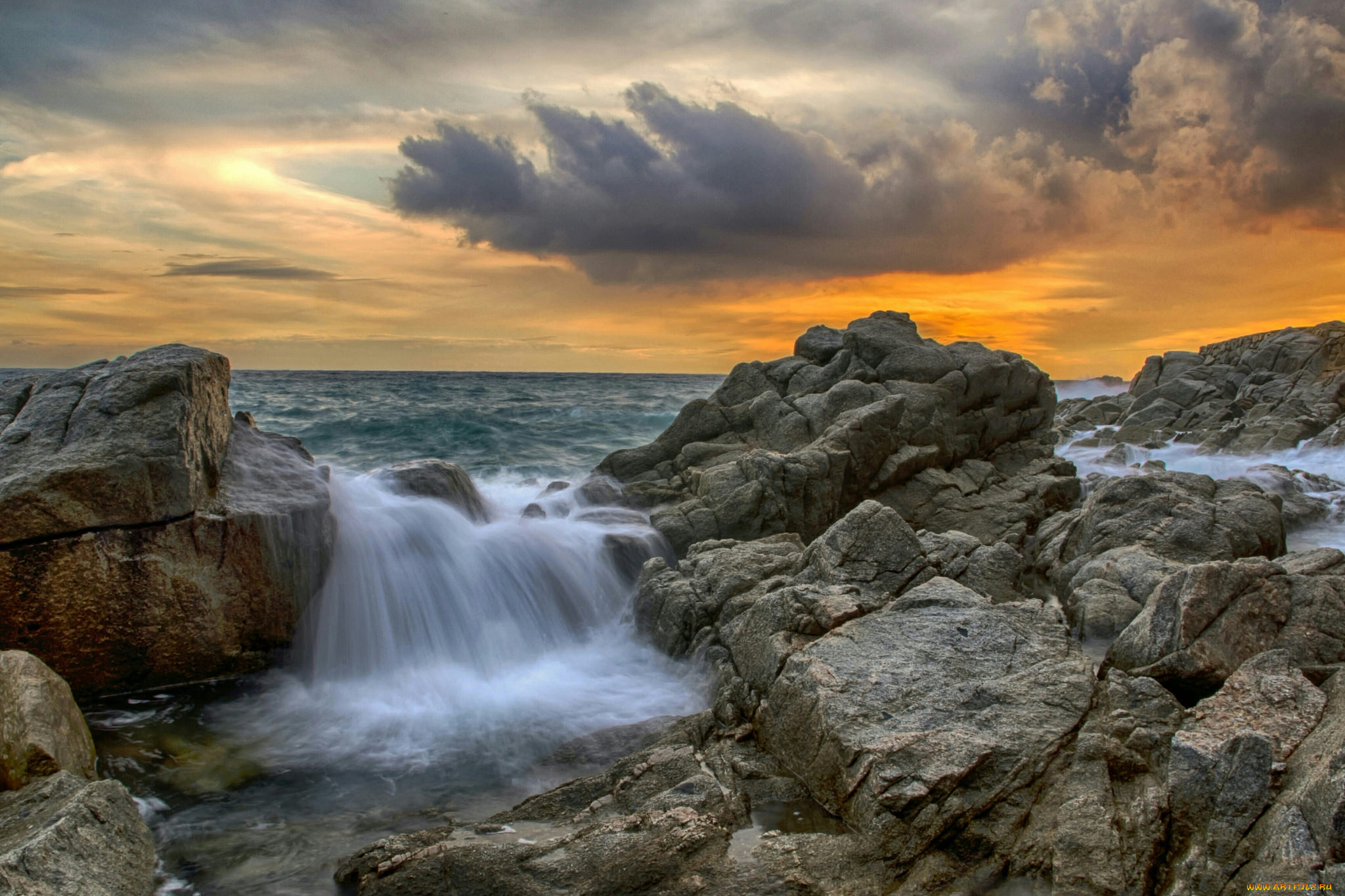 природа, побережье, простор