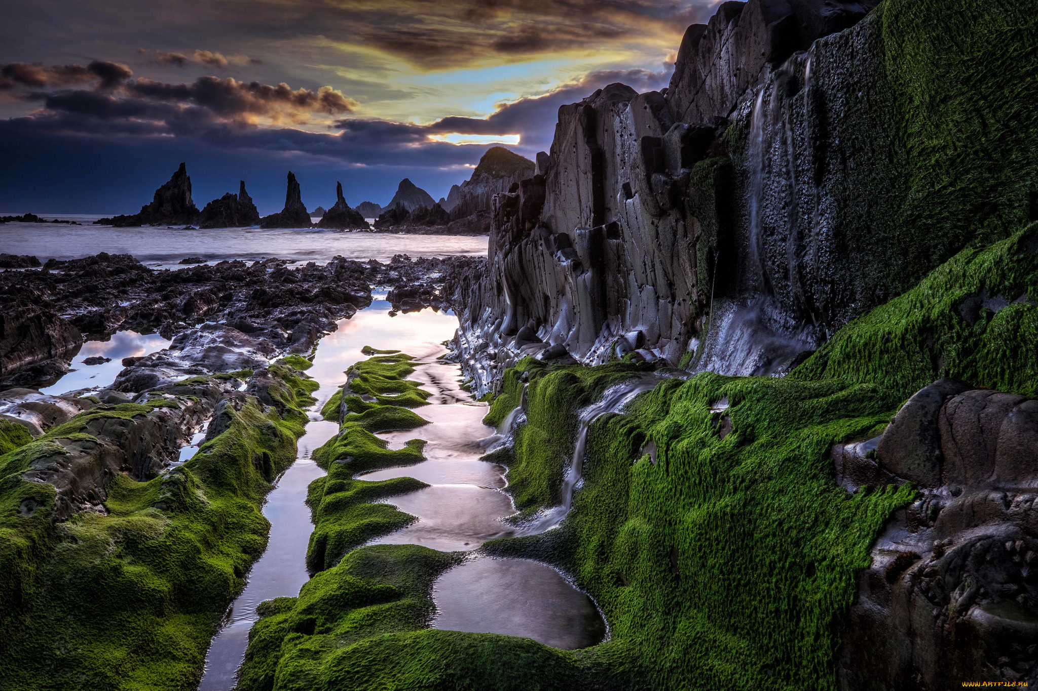 природа, побережье, простор