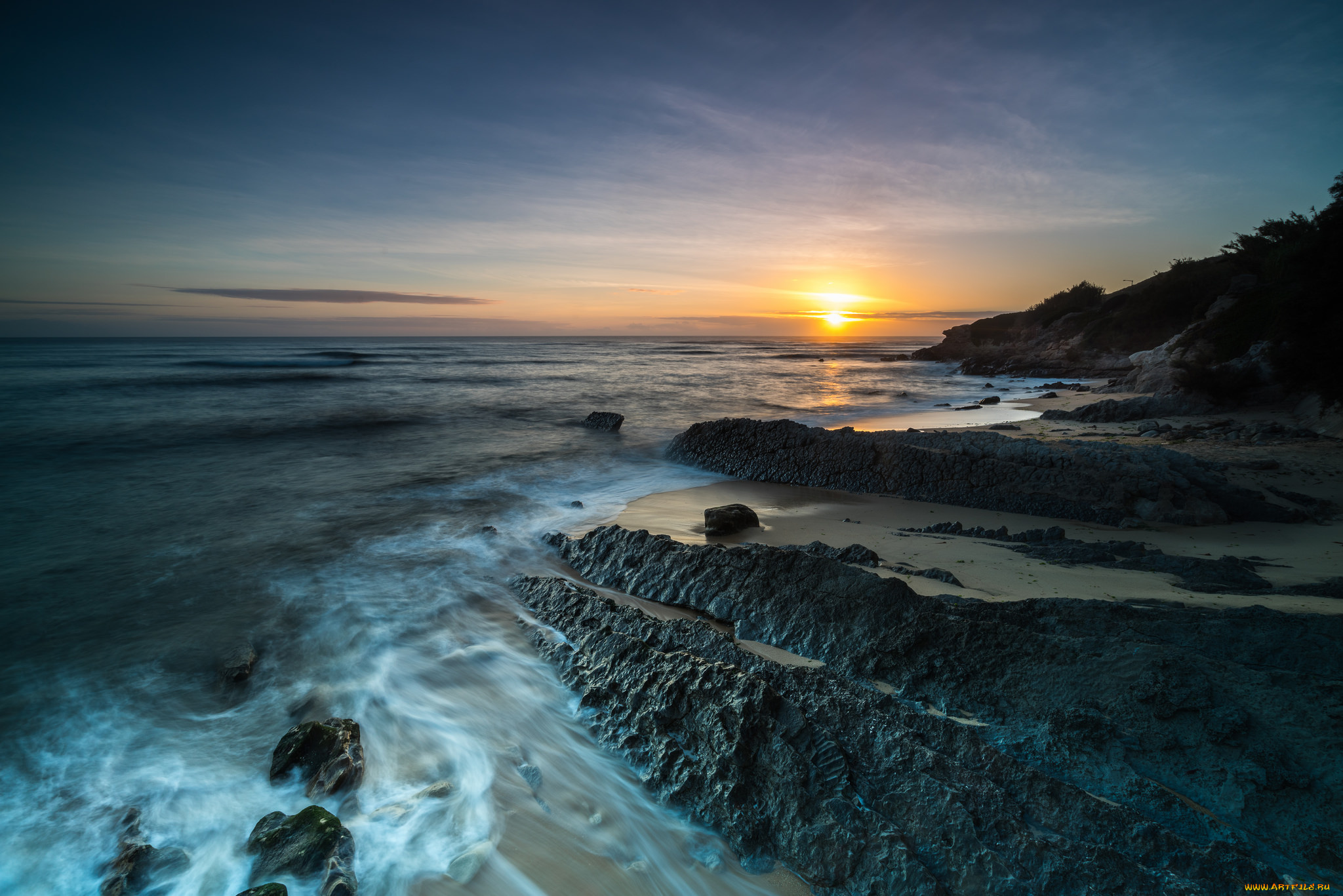 природа, побережье, простор