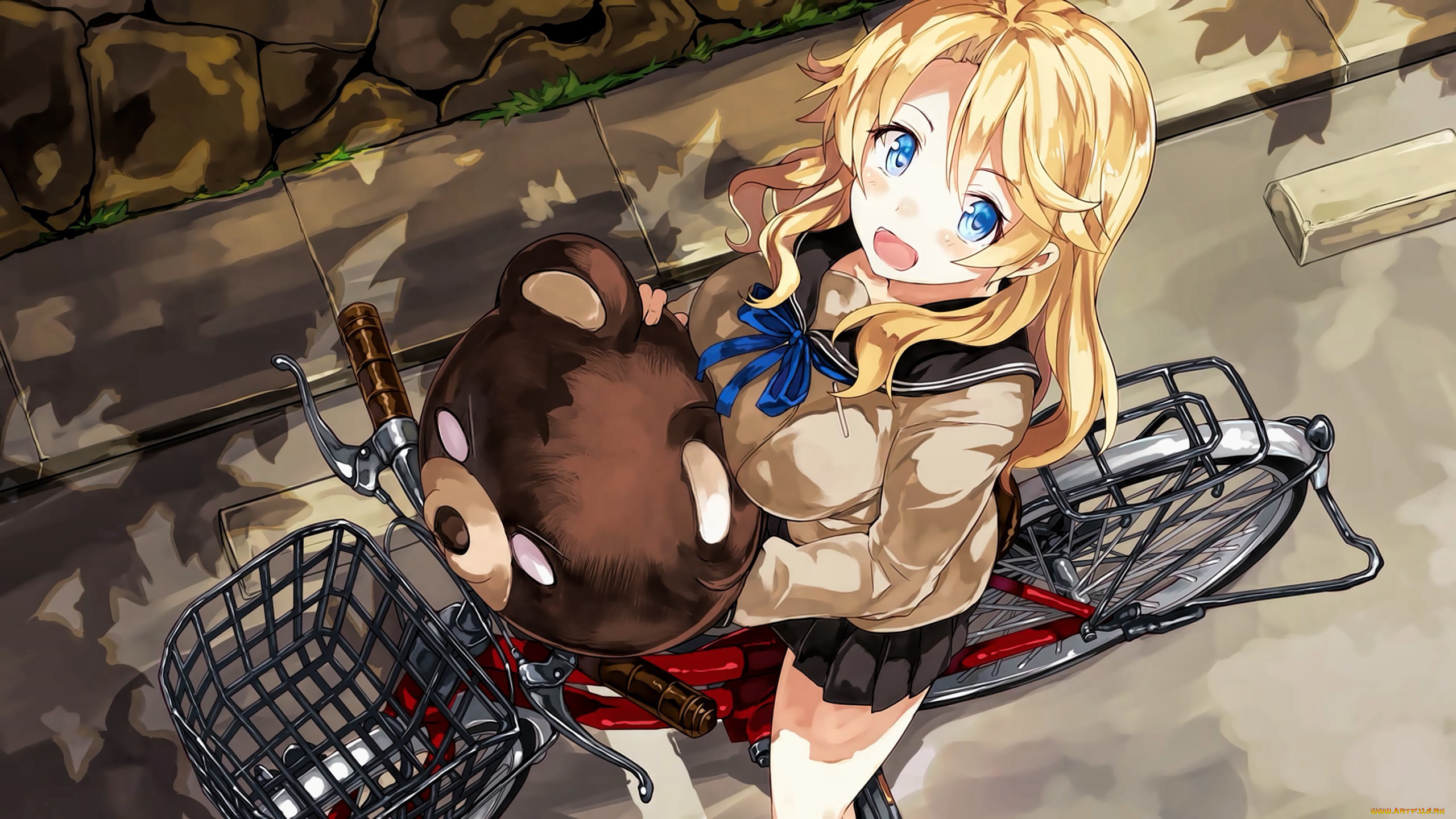 аниме, оружие, , техника, , технологии, seifuku, big, oppai, bike, bear, girl, kuma, by, sanoboss, bishojo, kawaii, japanese, asian, pretty