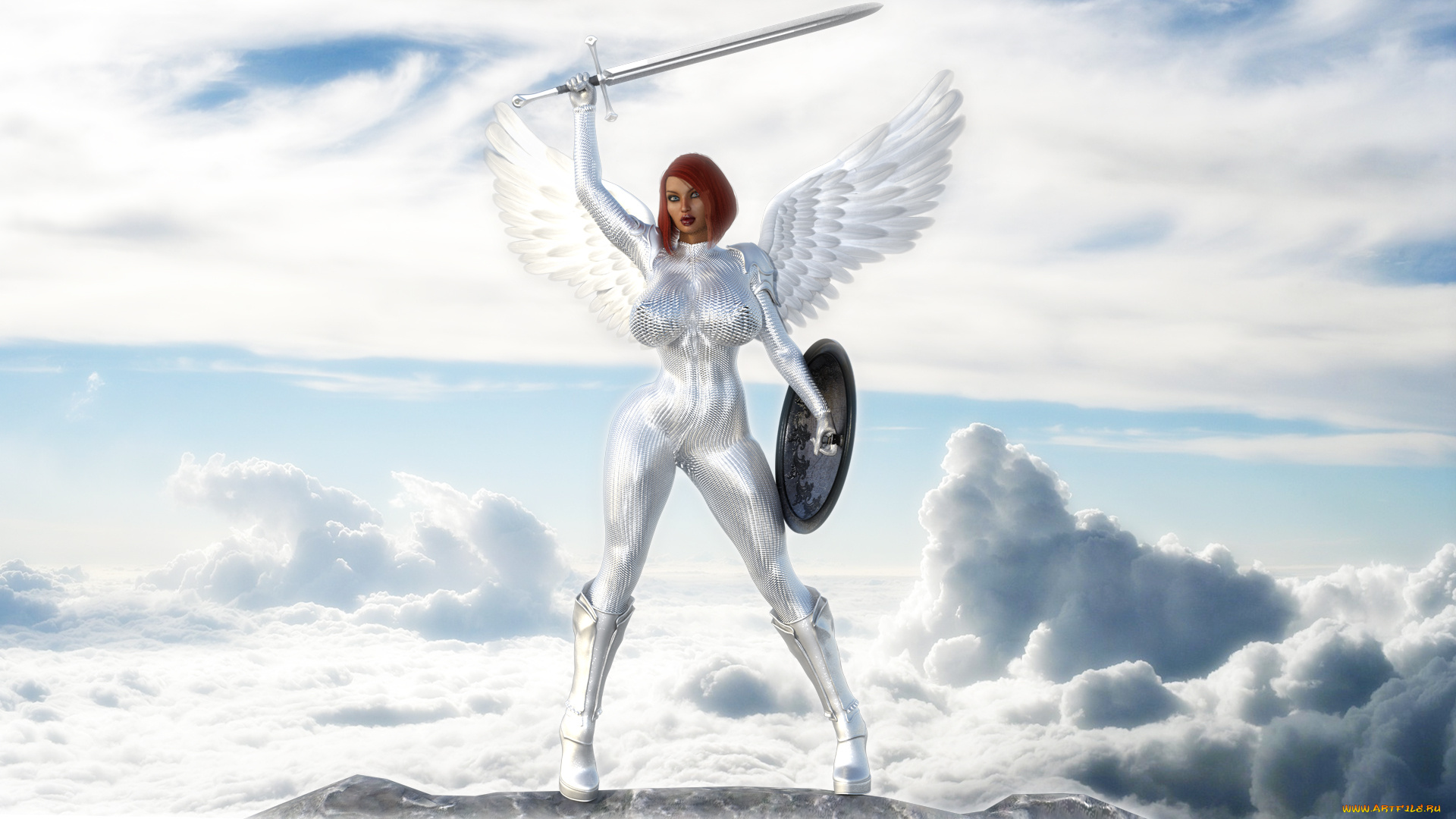 3д, графика, ангел, , angel, фон, взгляд, девушка