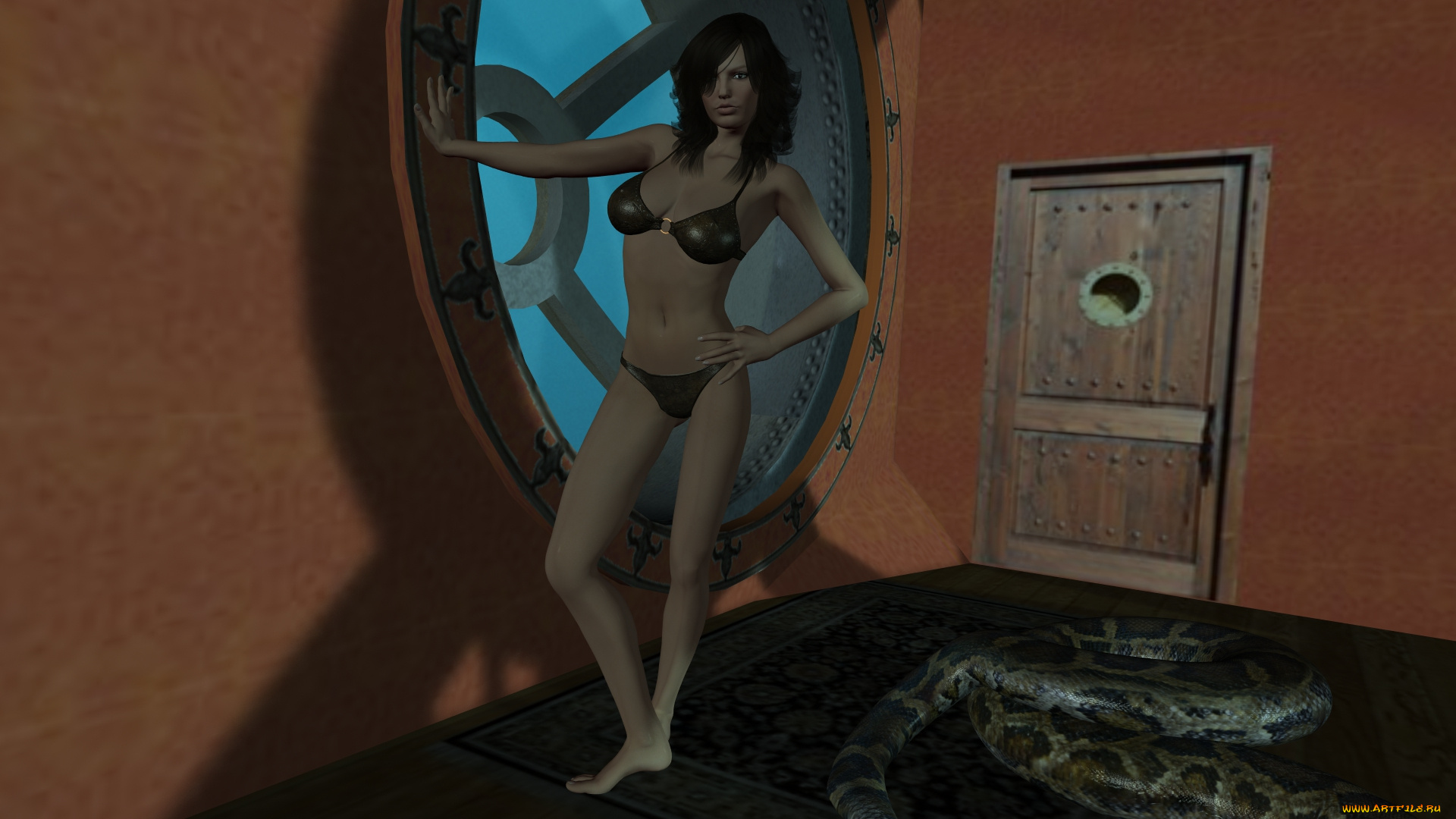 3д, графика, фантазия, , fantasy, фон, взгляд, девушка