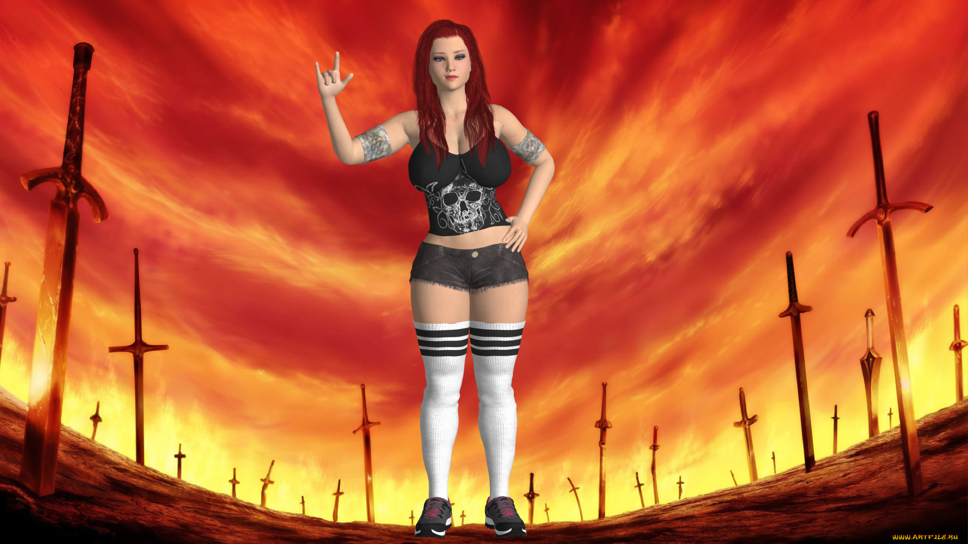 3д, графика, фантазия, , fantasy, фон, взгляд, девушка