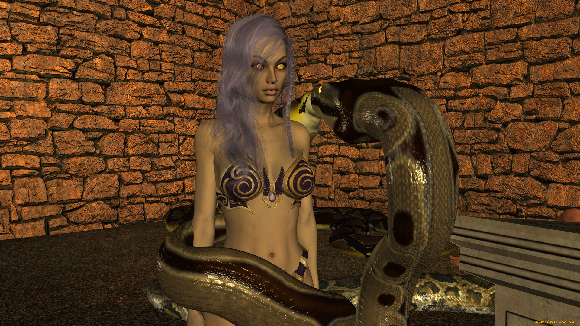 3д, графика, фантазия, , fantasy, взгляд, фон, девушки