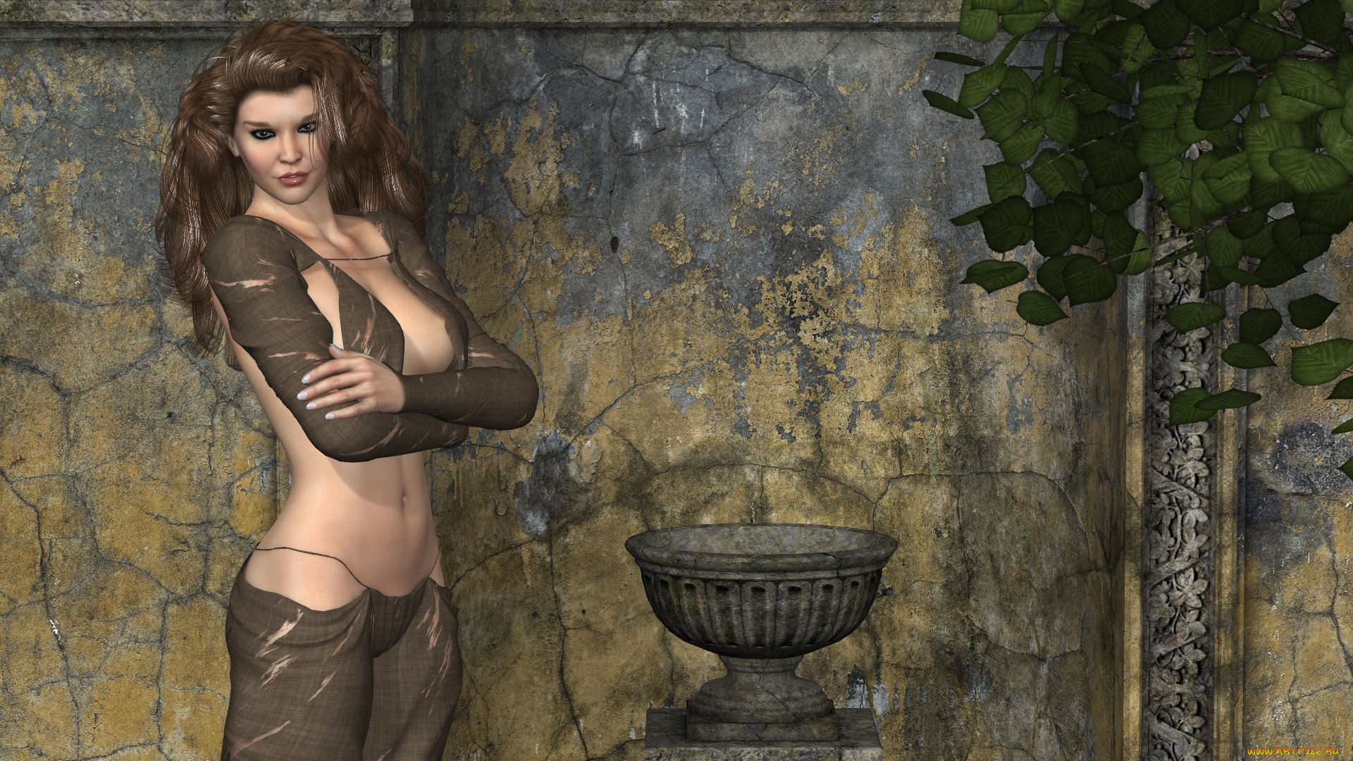 3д, графика, люди, , people, девушка, взгляд, фон