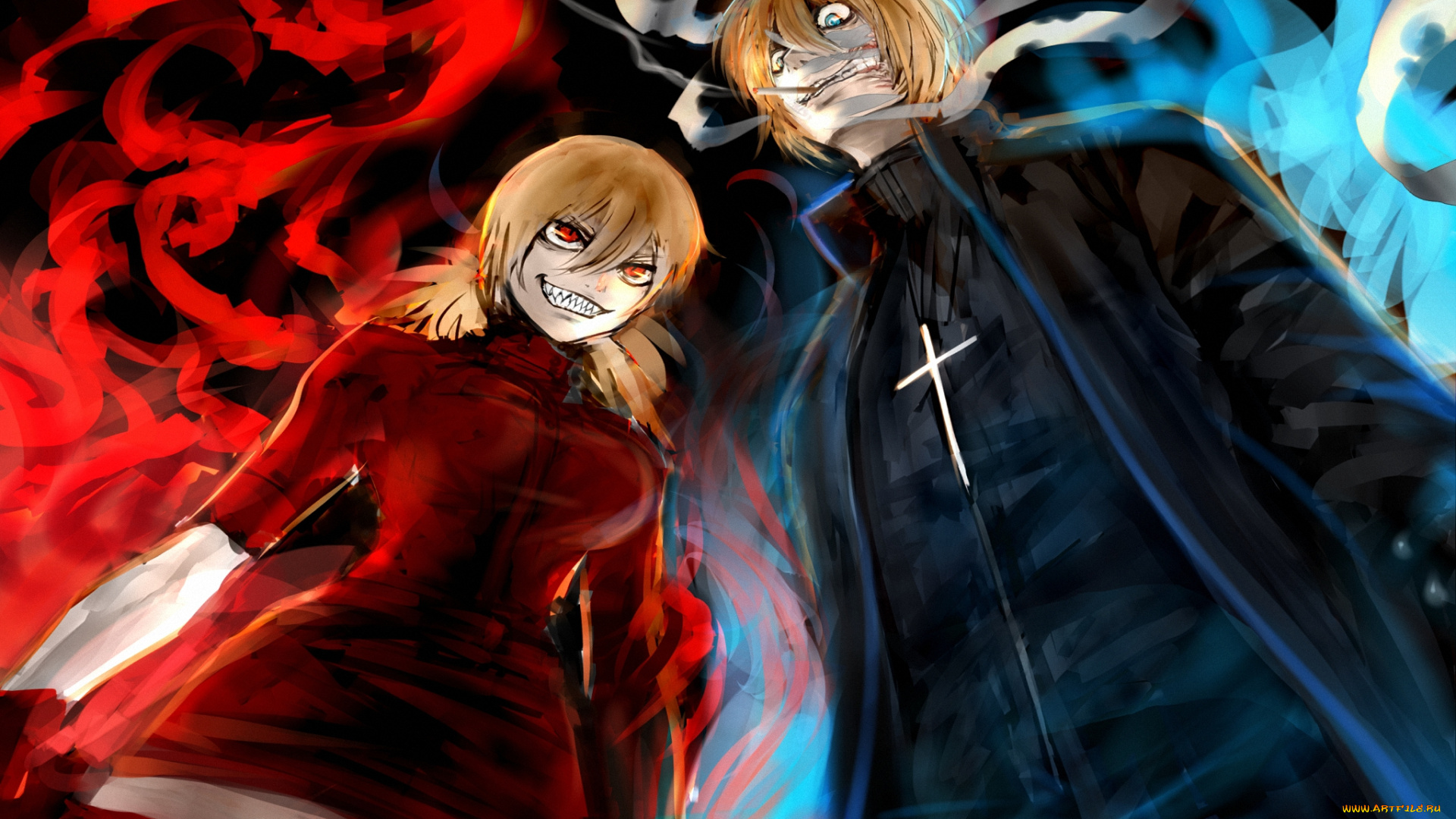 аниме, hellsing, вампир, victoria, seras, wolfe, vampire, девушка, heinkel