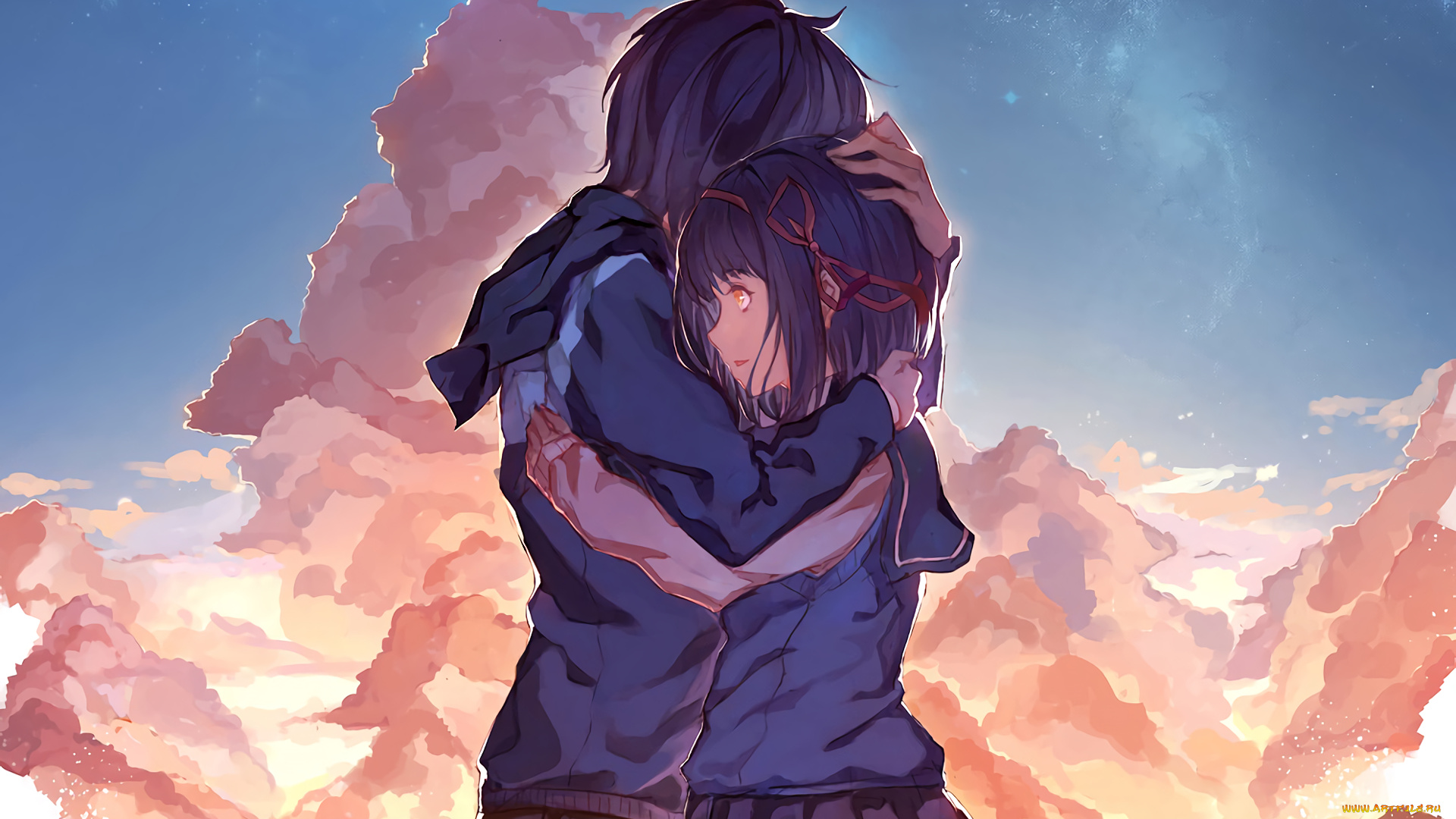 аниме, kimi, no, na, wa, kimi, no, na, wa, твоё, имя, парень, девушка