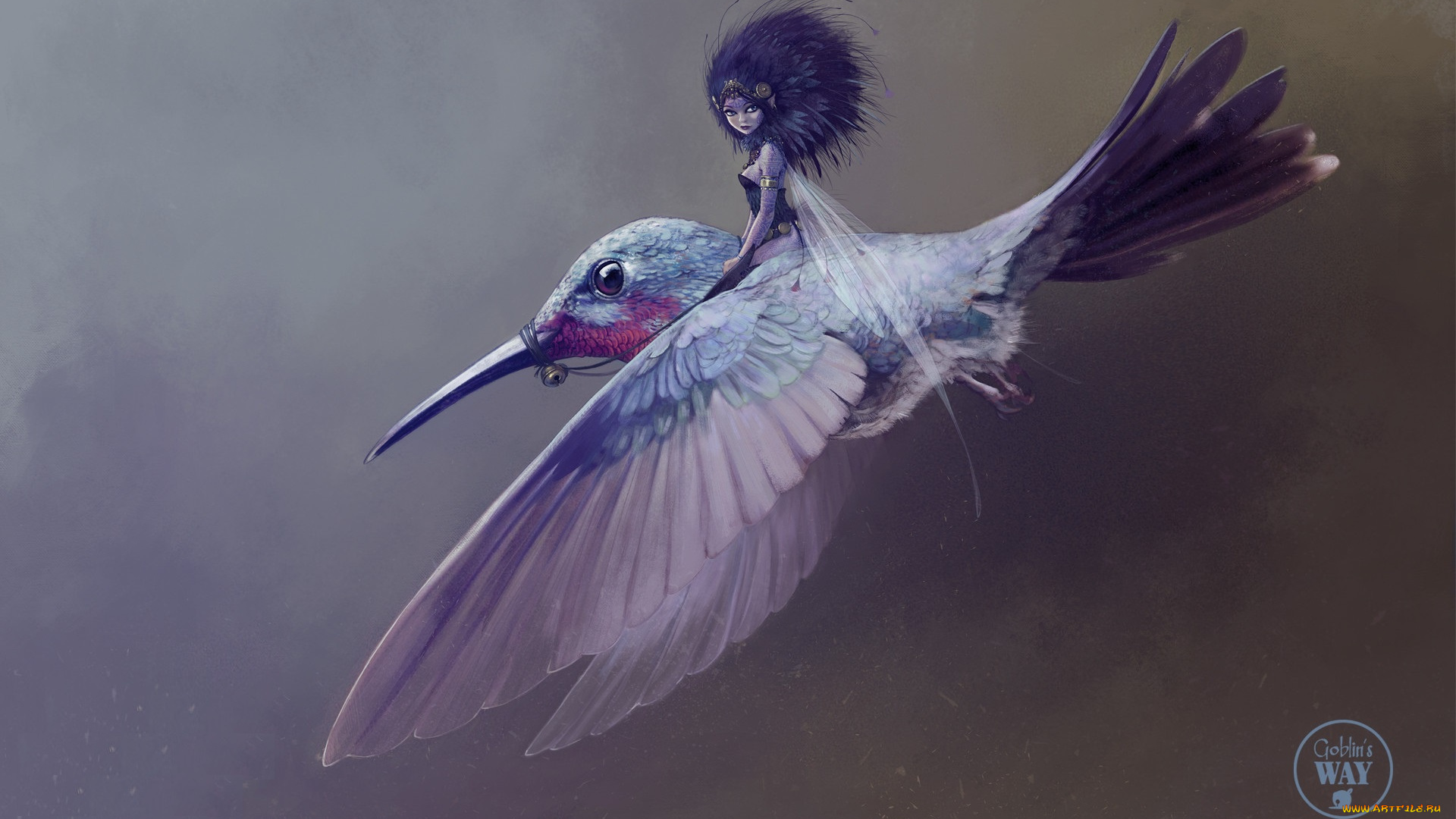 фэнтези, феи, sylph, in, the, wind, колибри, арт, наездница, феечка, jean-baptiste, monge, девушка