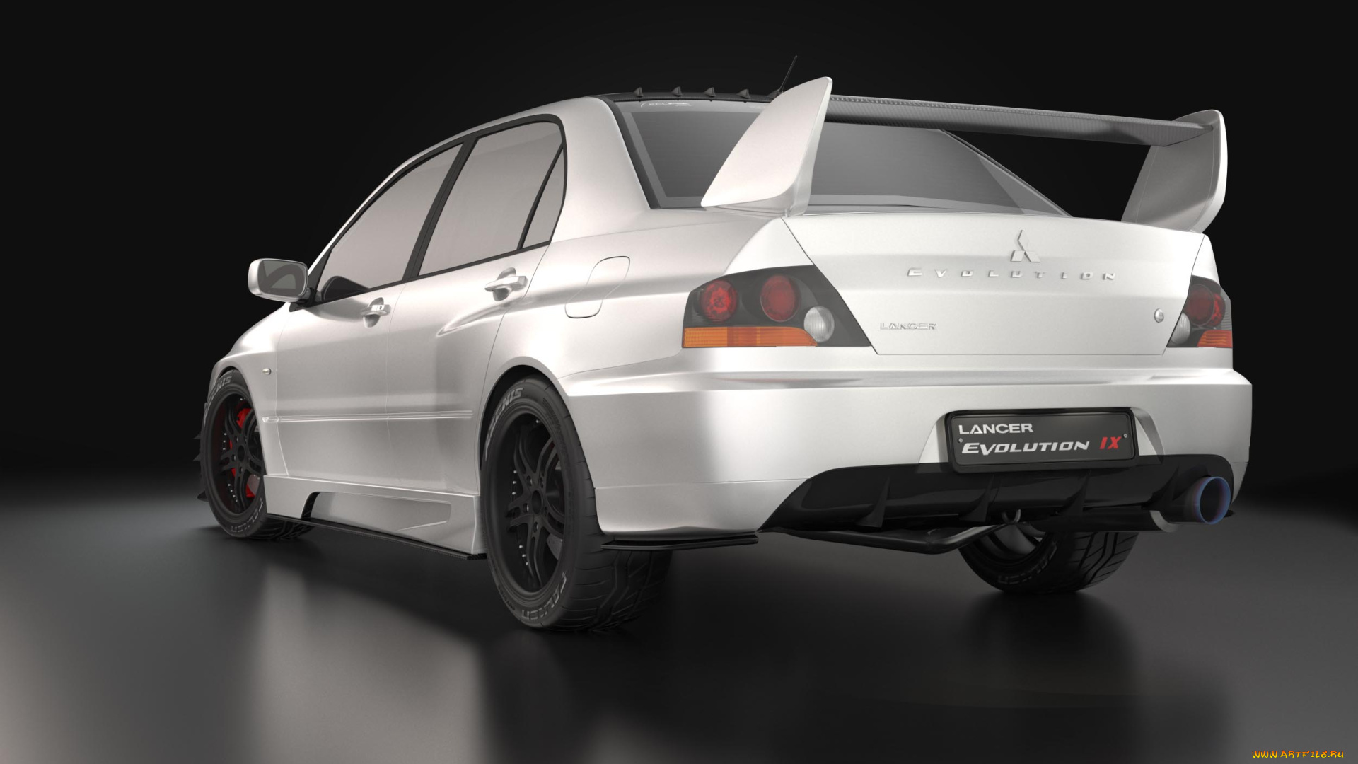 lancer, evolution, ix, автомобили, 3д, silver, lancer, evolution, tuning, 3d