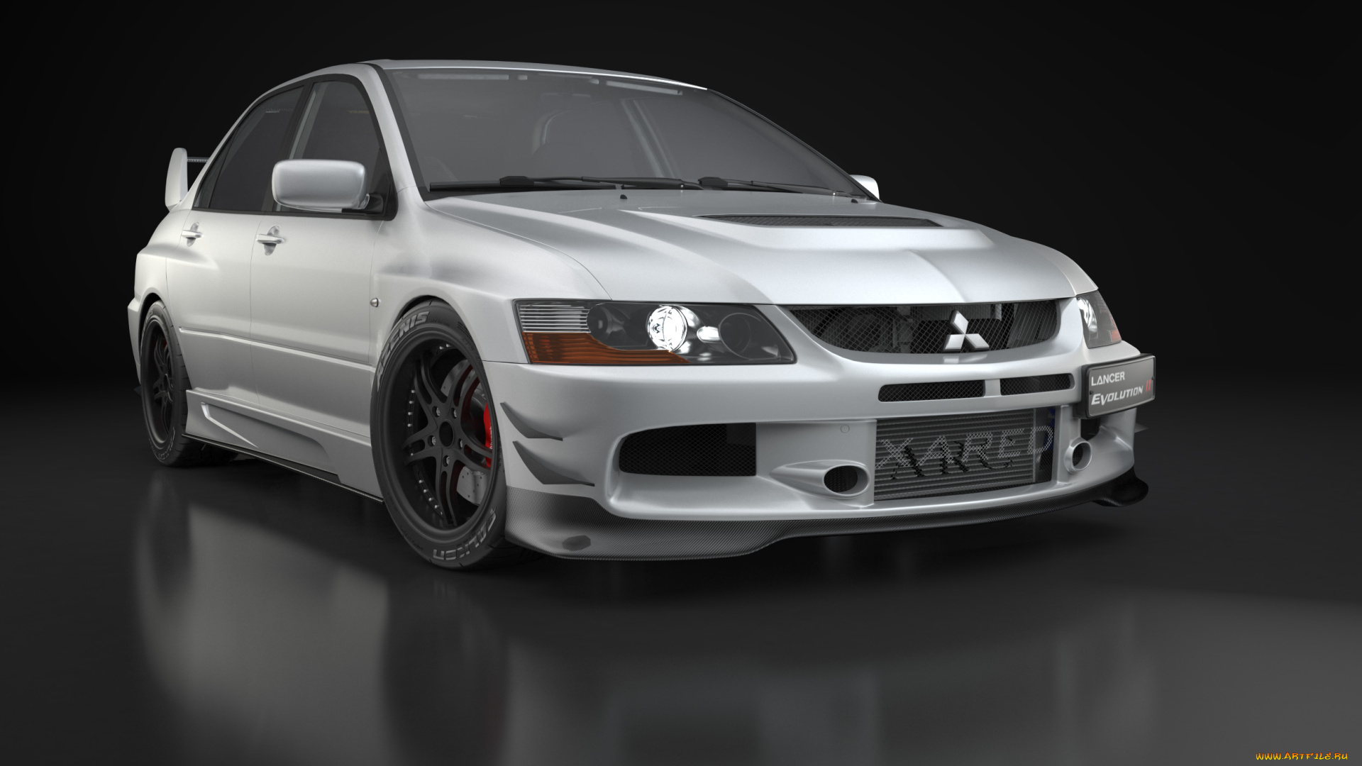 lancer, evolution, ix, автомобили, mitsubishi, silver, lancer, evolution, tuning, 3d