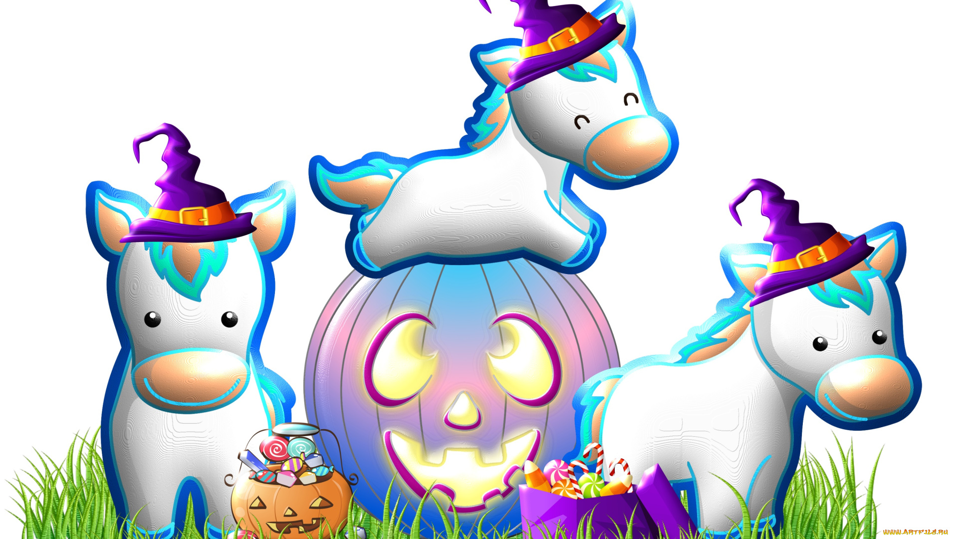 праздничные, хэллоуин, трава, тыква, halloween