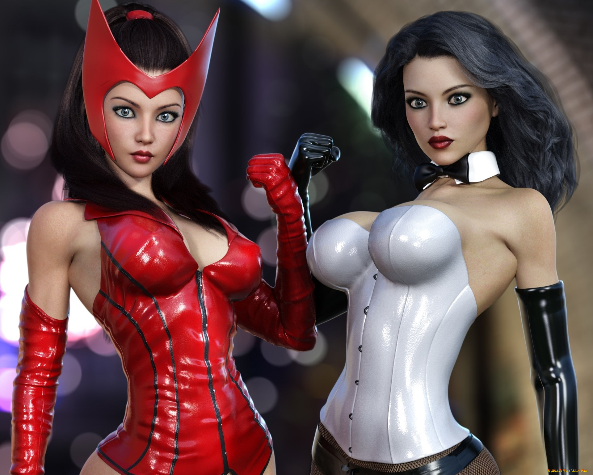 3д, графика, люди, , people, девушки, взгляд, фон