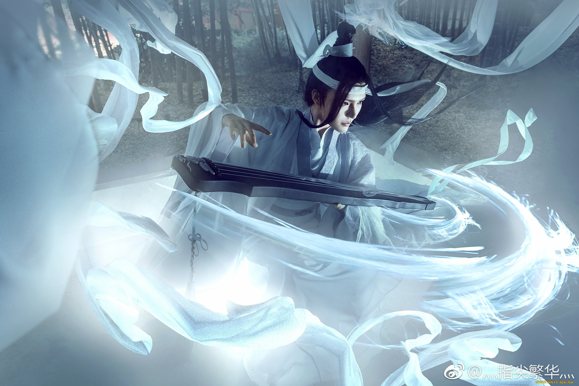 разное, cosplay, , косплей, музыкальный, инструмент, кимоно, парень, волосы, ленты