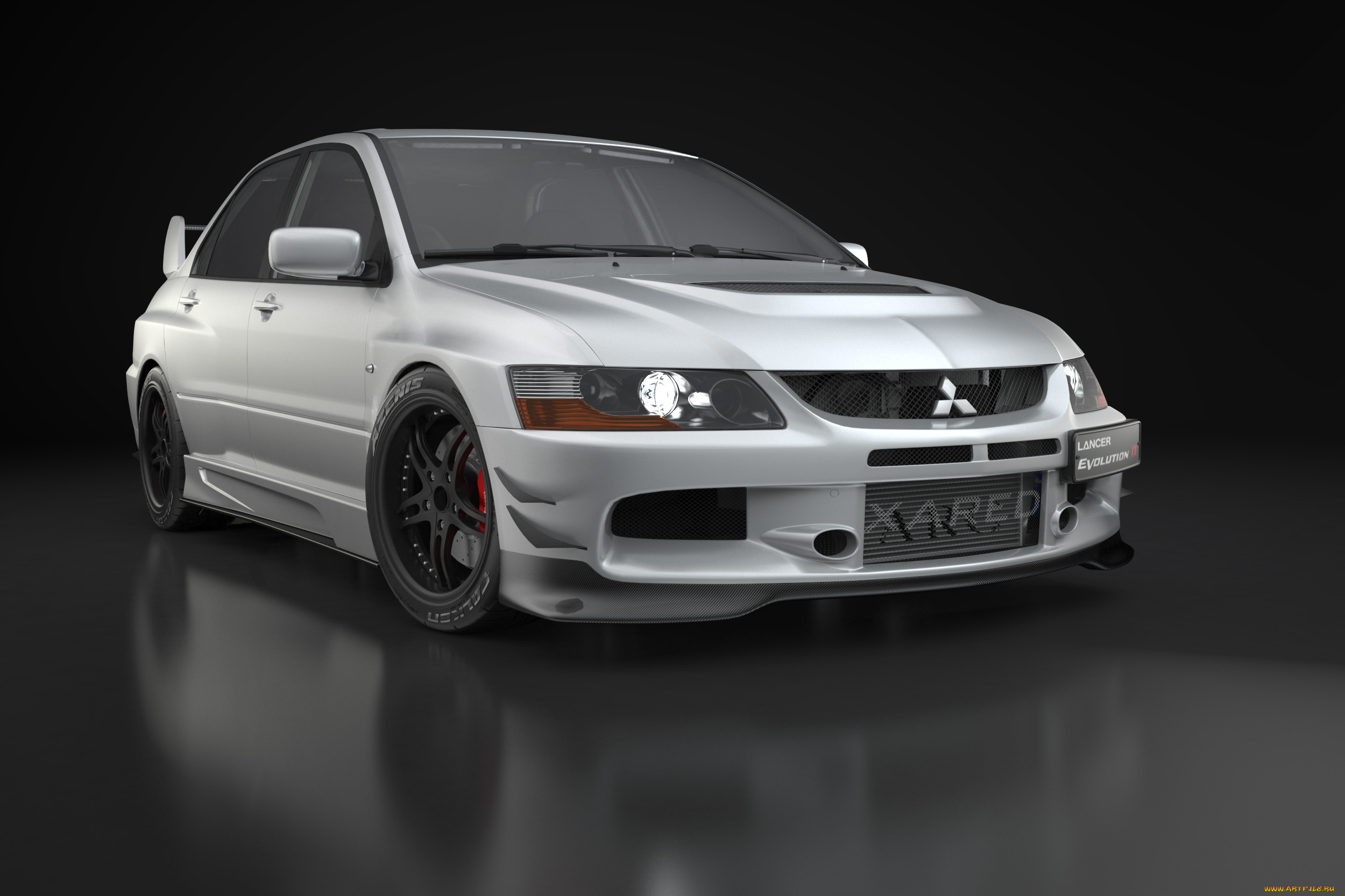lancer, evolution, ix, автомобили, mitsubishi, silver, lancer, evolution, tuning, 3d