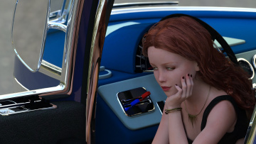 Картинка 3д+графика фантазия+ fantasy девушка фон взгляд