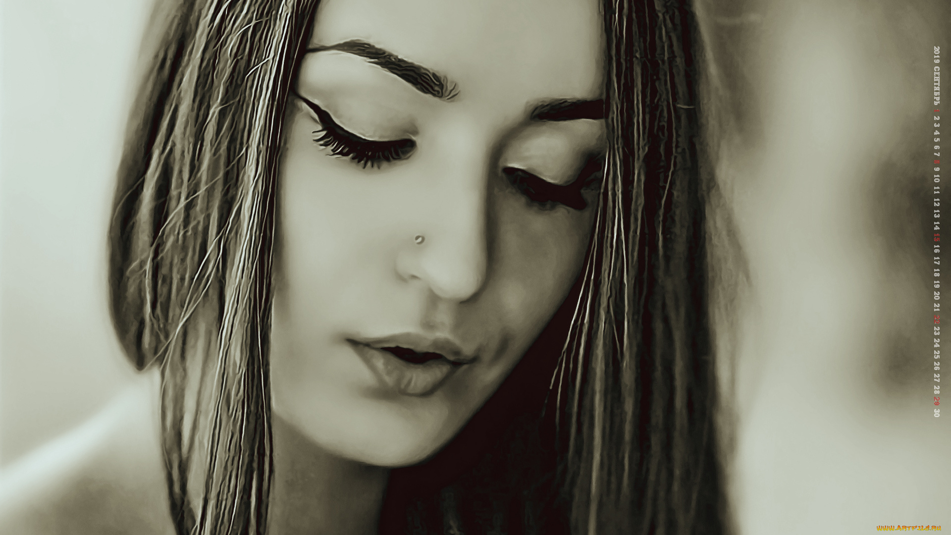 календари, компьютерный, дизайн, 2019, calendar, лицо, девушка, женщина