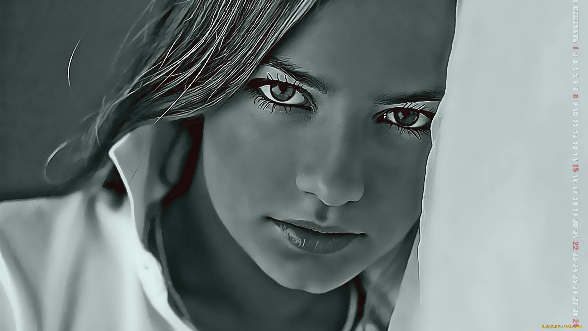 календари, компьютерный, дизайн, 2019, calendar, женщина, лицо, девушка, взгляд