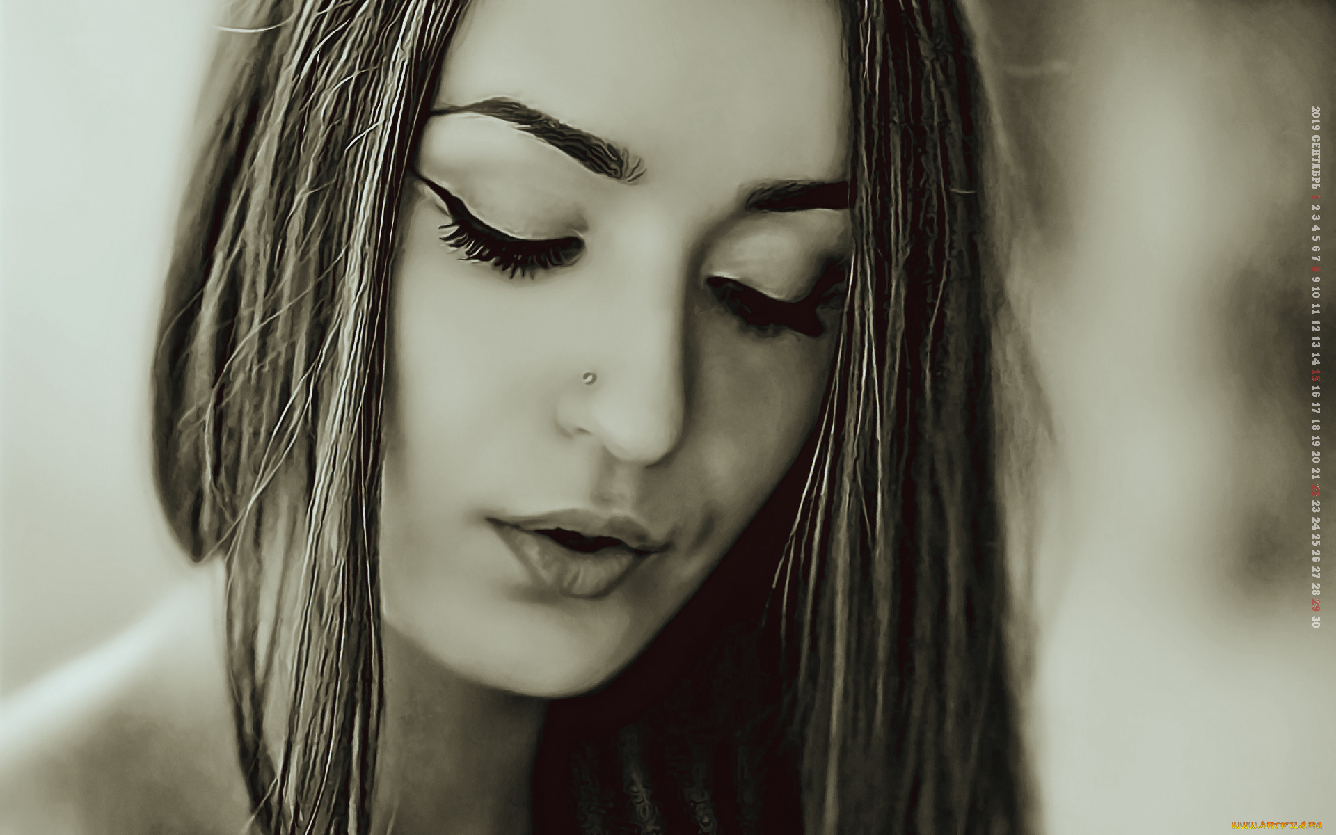 календари, компьютерный, дизайн, 2019, calendar, лицо, девушка, женщина