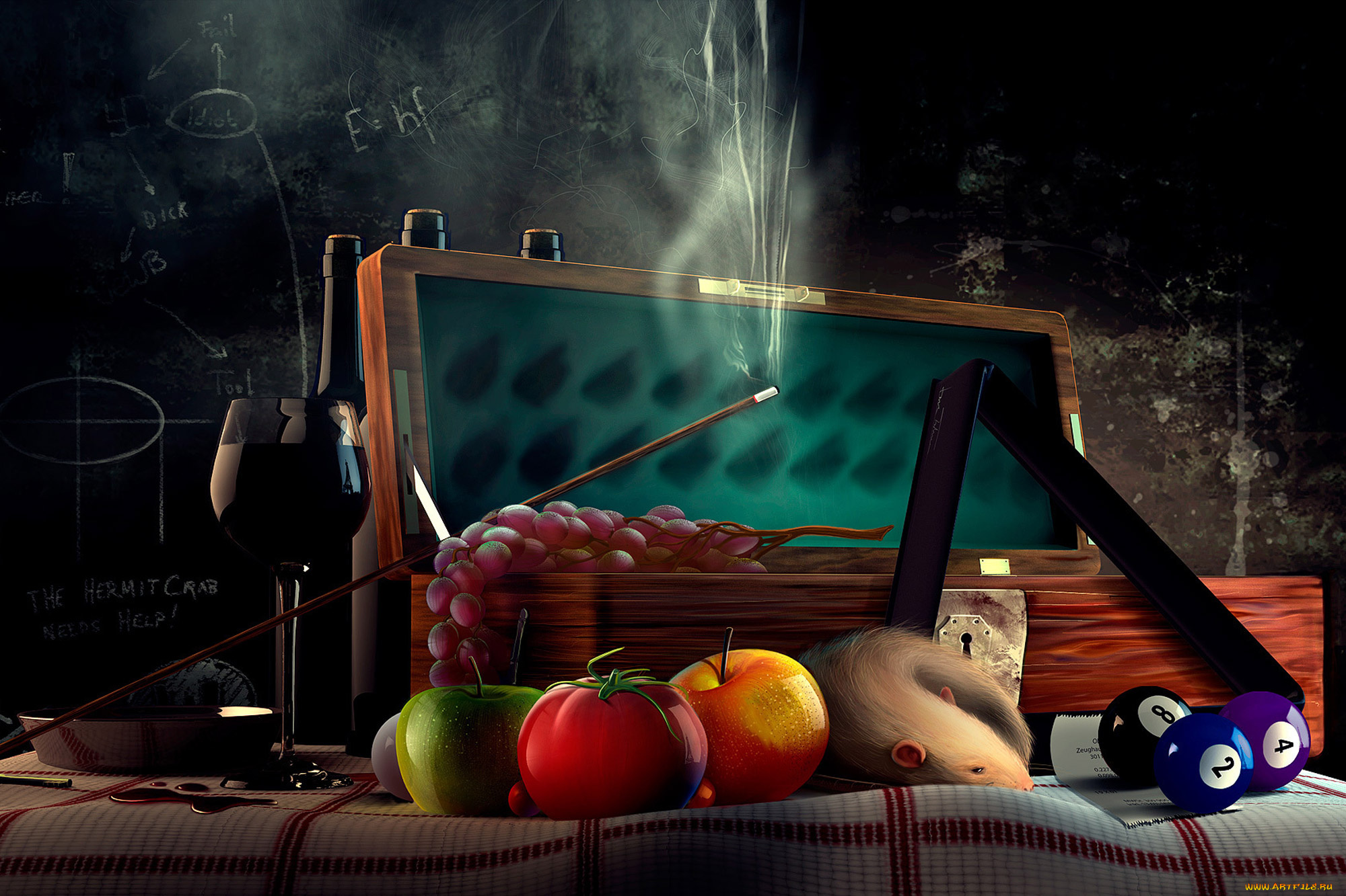 3д, графика, другое, , other, натюрморт