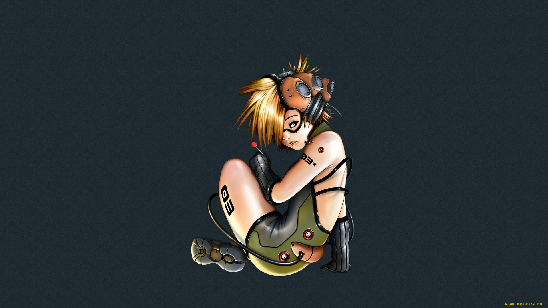 аниме, оружие, , техника, , технологии, девушка, киборг, леденец