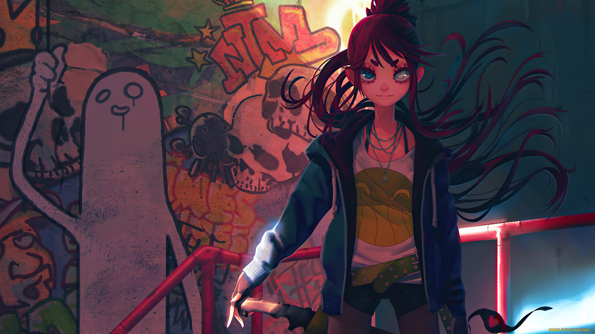 аниме, оружие, , техника, , технологии, девушка