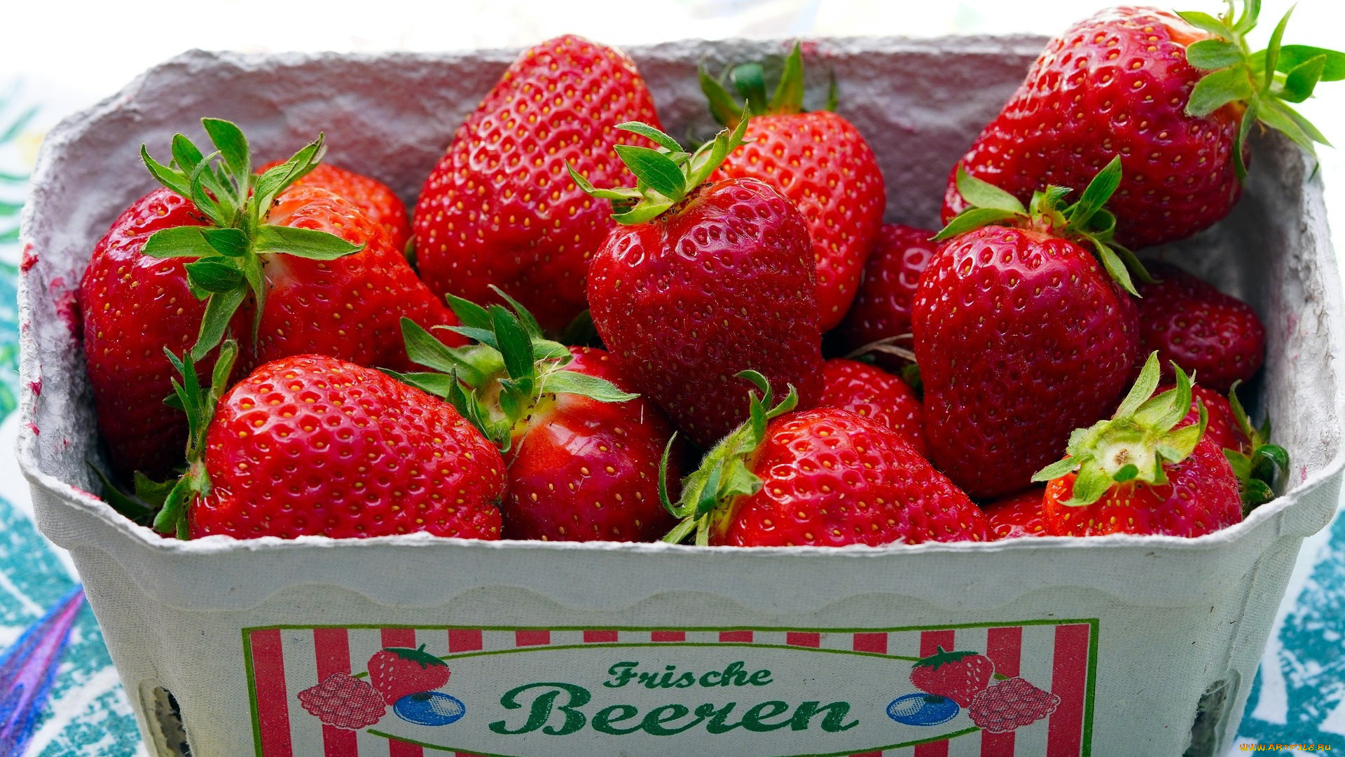 еда, клубника, , земляника, коробка, крупная, спелая