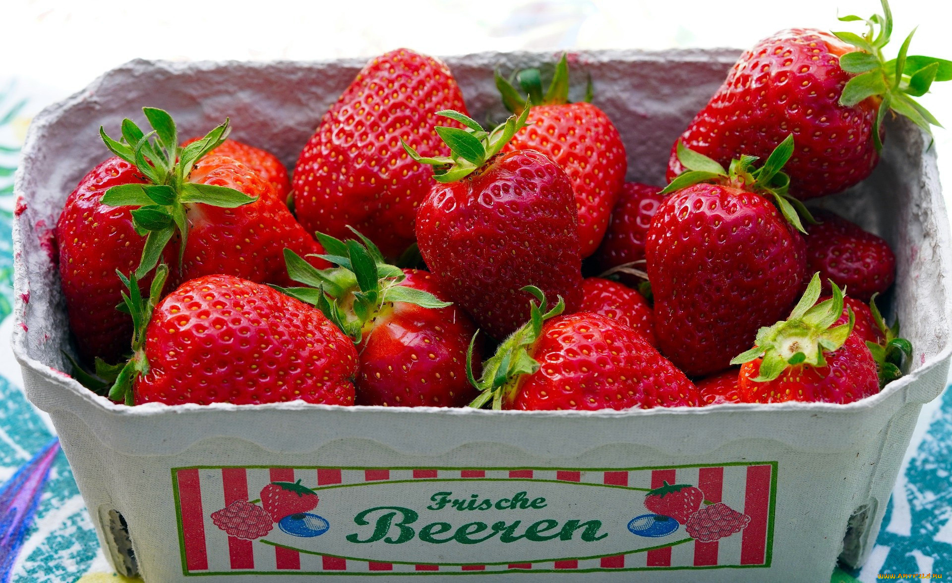 еда, клубника, , земляника, коробка, крупная, спелая
