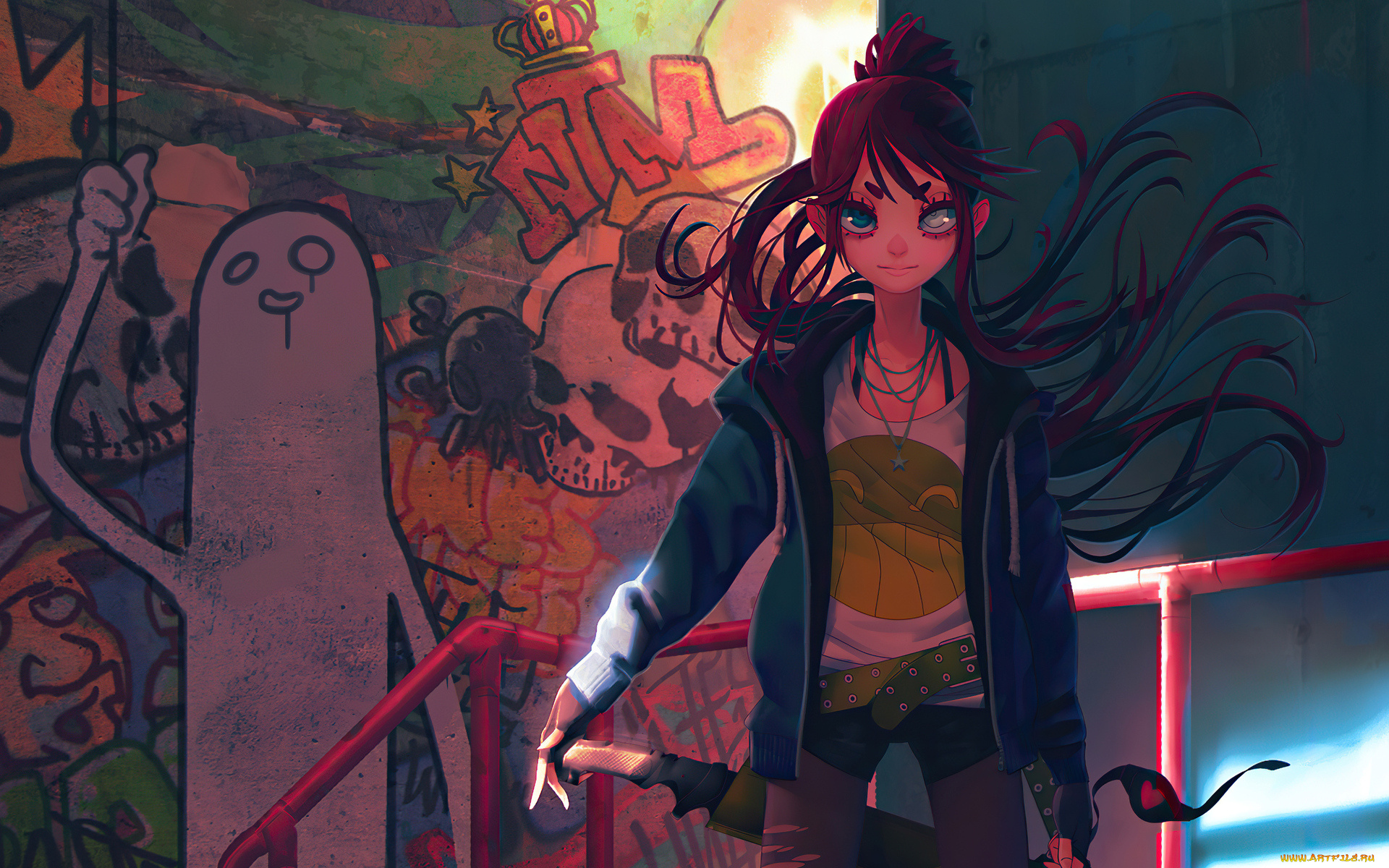 аниме, оружие, , техника, , технологии, девушка